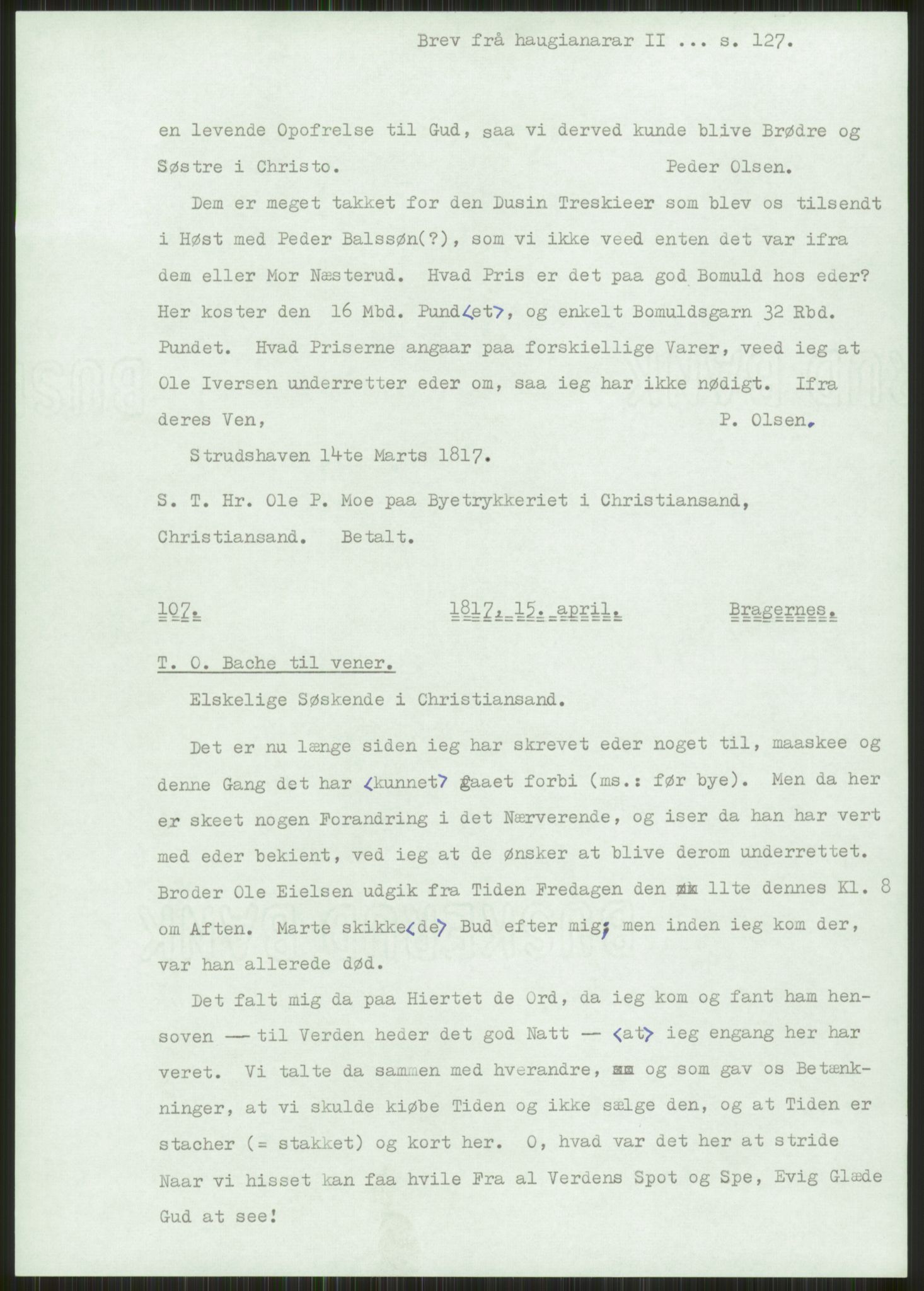 Samlinger til kildeutgivelse, Haugianerbrev, AV/RA-EA-6834/F/L0002: Haugianerbrev II: 1805-1821, 1805-1821, p. 127