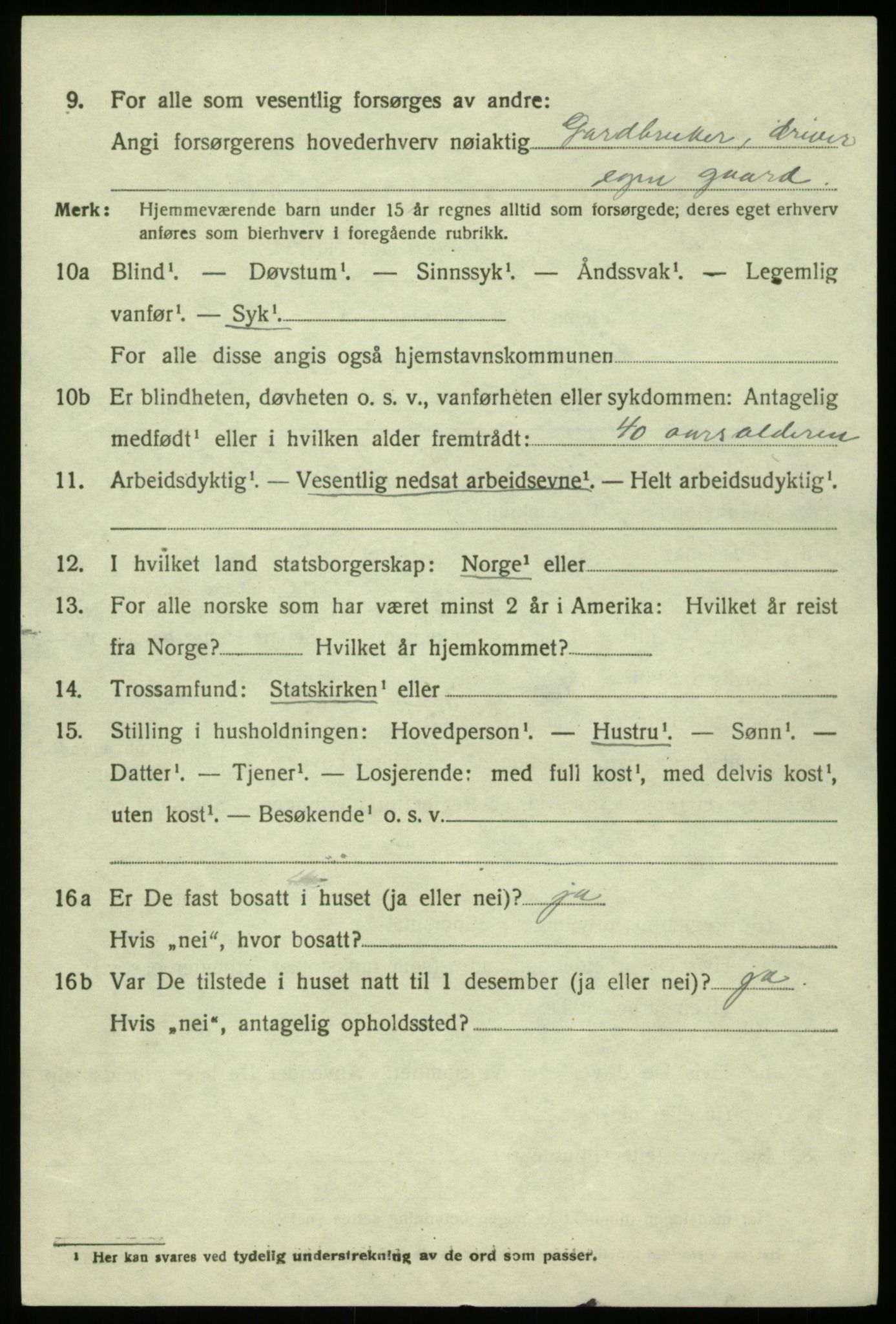 SAB, 1920 census for Hosanger, 1920, p. 6124