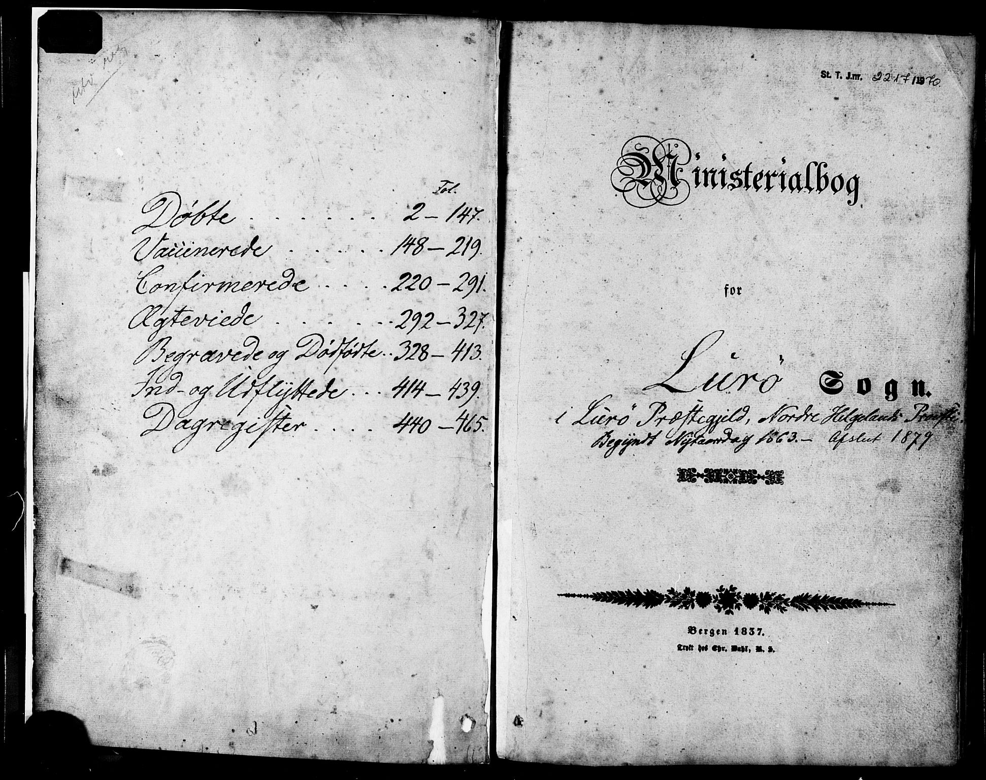 Ministerialprotokoller, klokkerbøker og fødselsregistre - Nordland, SAT/A-1459/839/L0567: Parish register (official) no. 839A04, 1863-1879