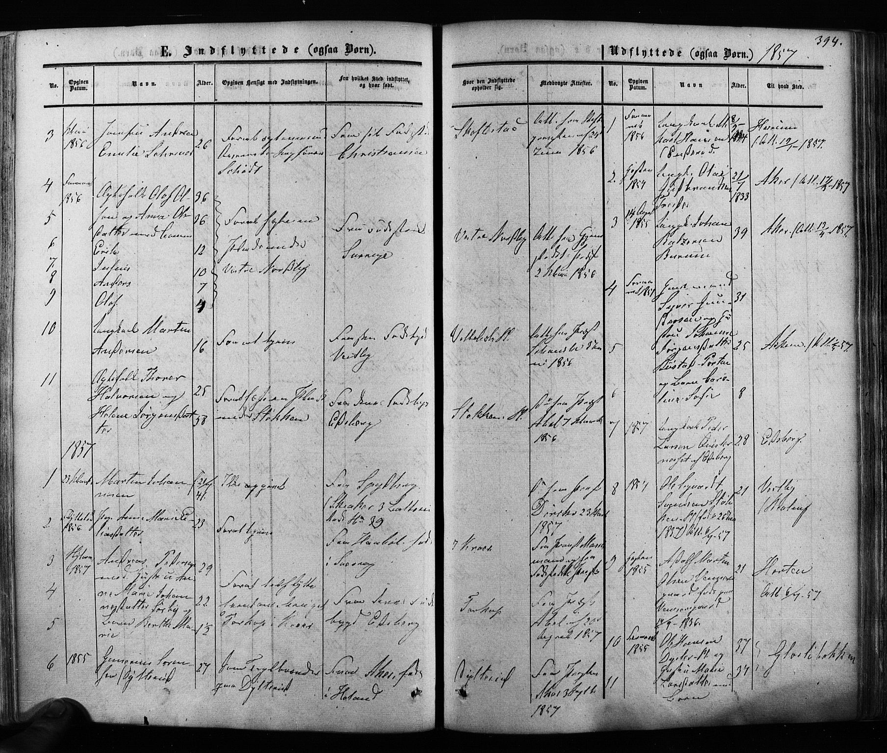 Ås prestekontor Kirkebøker, AV/SAO-A-10894/F/Fa/L0007: Parish register (official) no. I 7, 1854-1870, p. 394