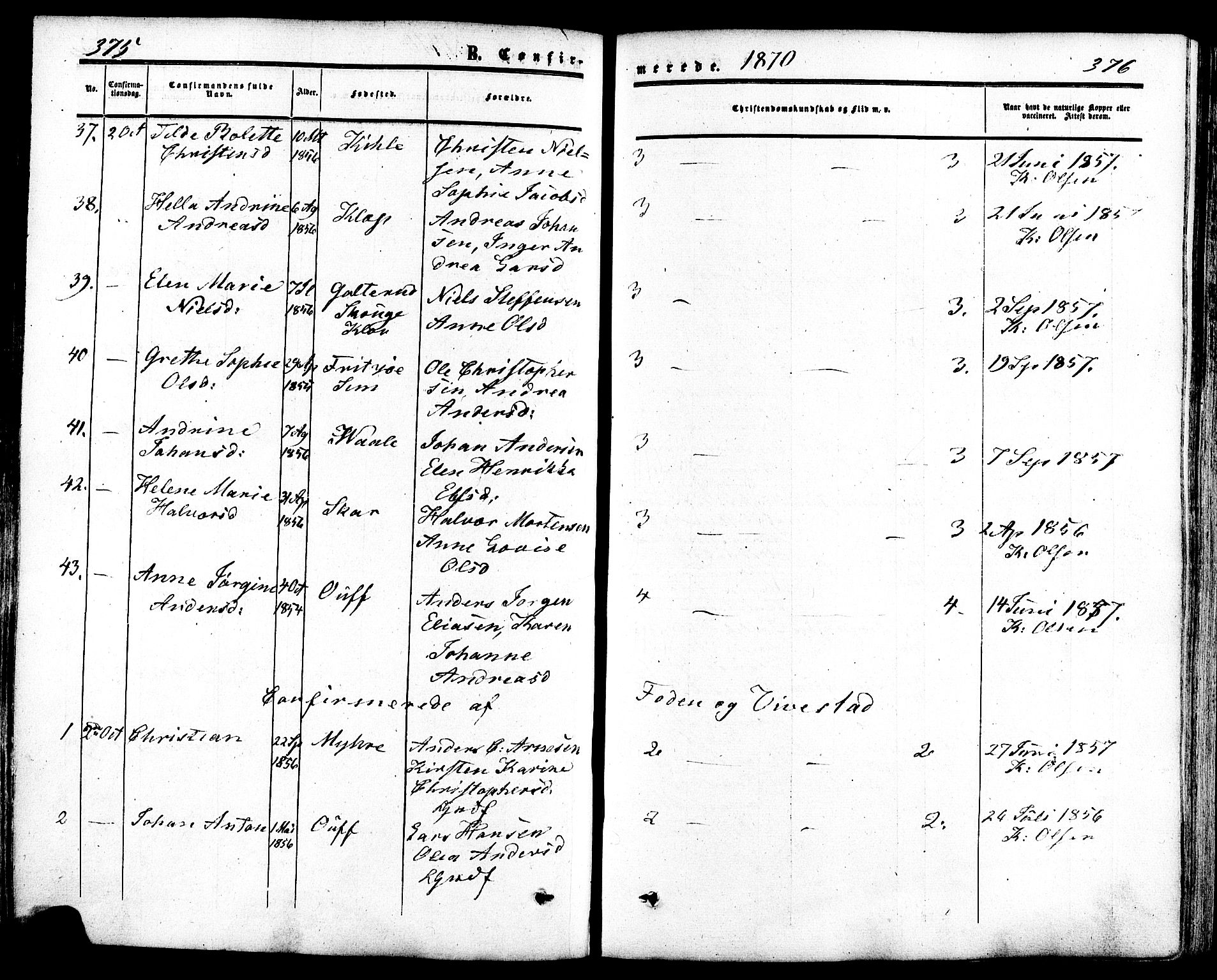 Ramnes kirkebøker, AV/SAKO-A-314/F/Fa/L0006: Parish register (official) no. I 6, 1862-1877, p. 375-376