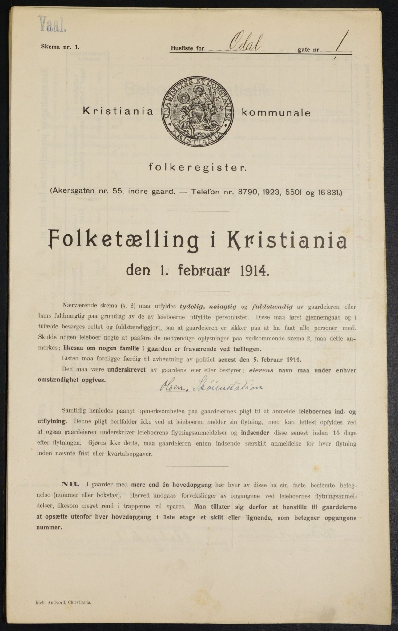 OBA, Municipal Census 1914 for Kristiania, 1914, p. 74393