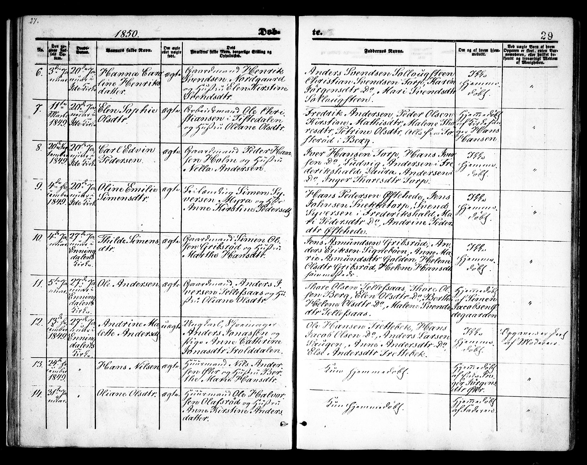 Idd prestekontor Kirkebøker, SAO/A-10911/F/Fc/L0004a: Parish register (official) no. III 4A, 1848-1860, p. 29