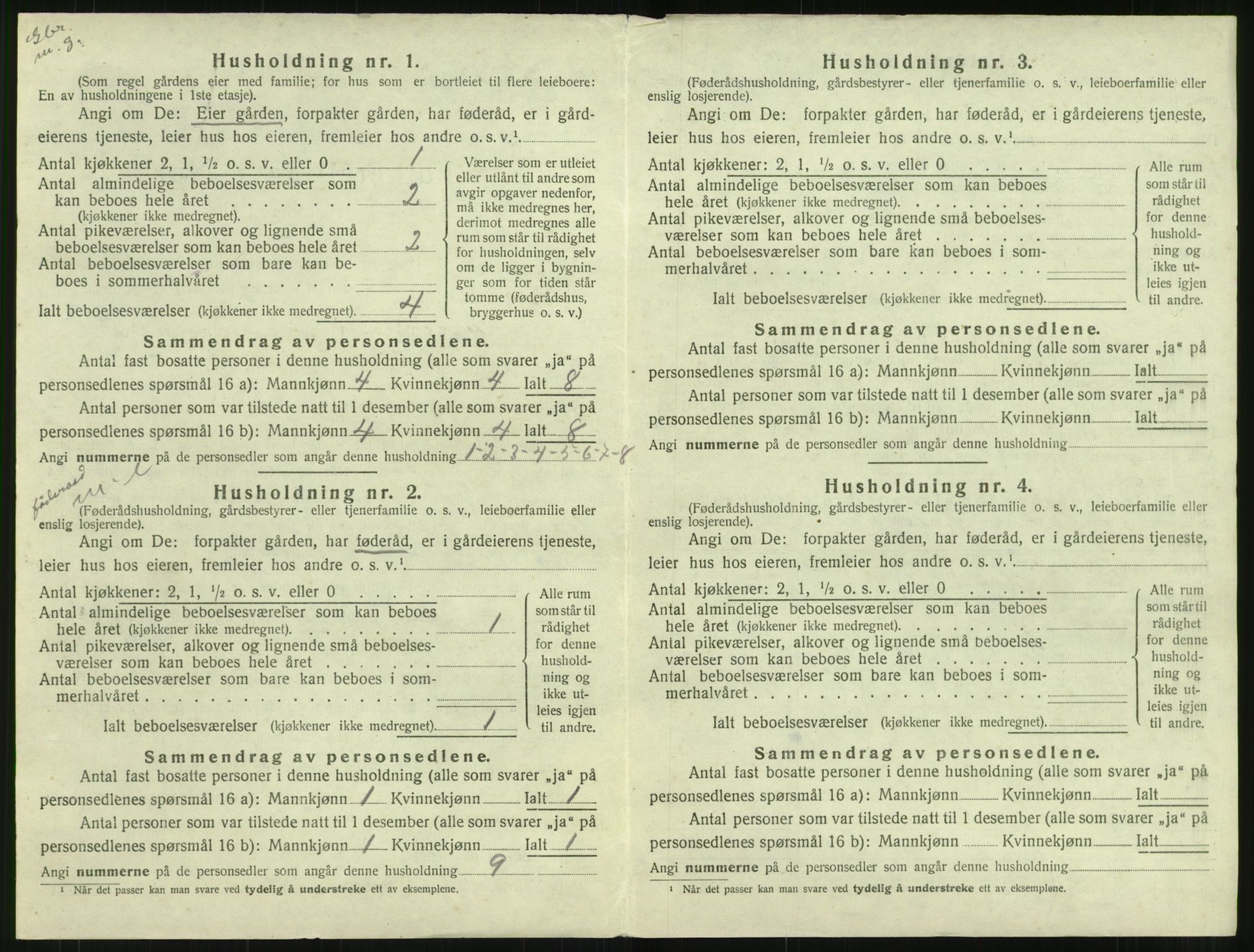 SAT, 1920 census for Hustad, 1920, p. 156