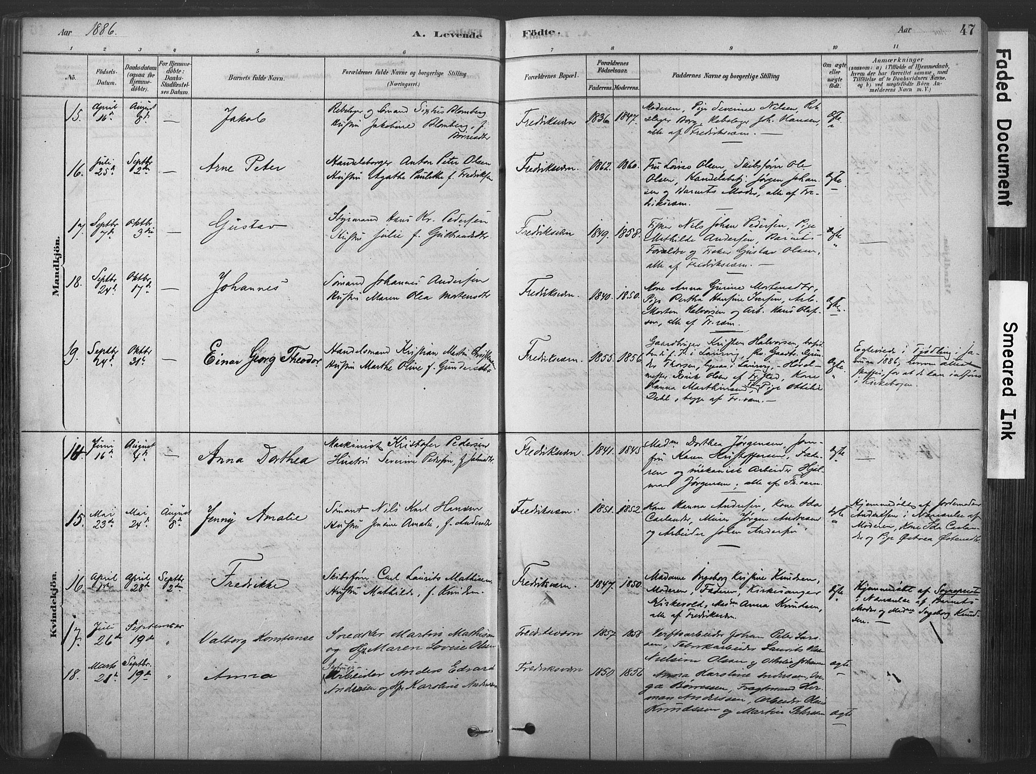 Stavern kirkebøker, SAKO/A-318/F/Fa/L0008: Parish register (official) no. 8, 1878-1905, p. 47