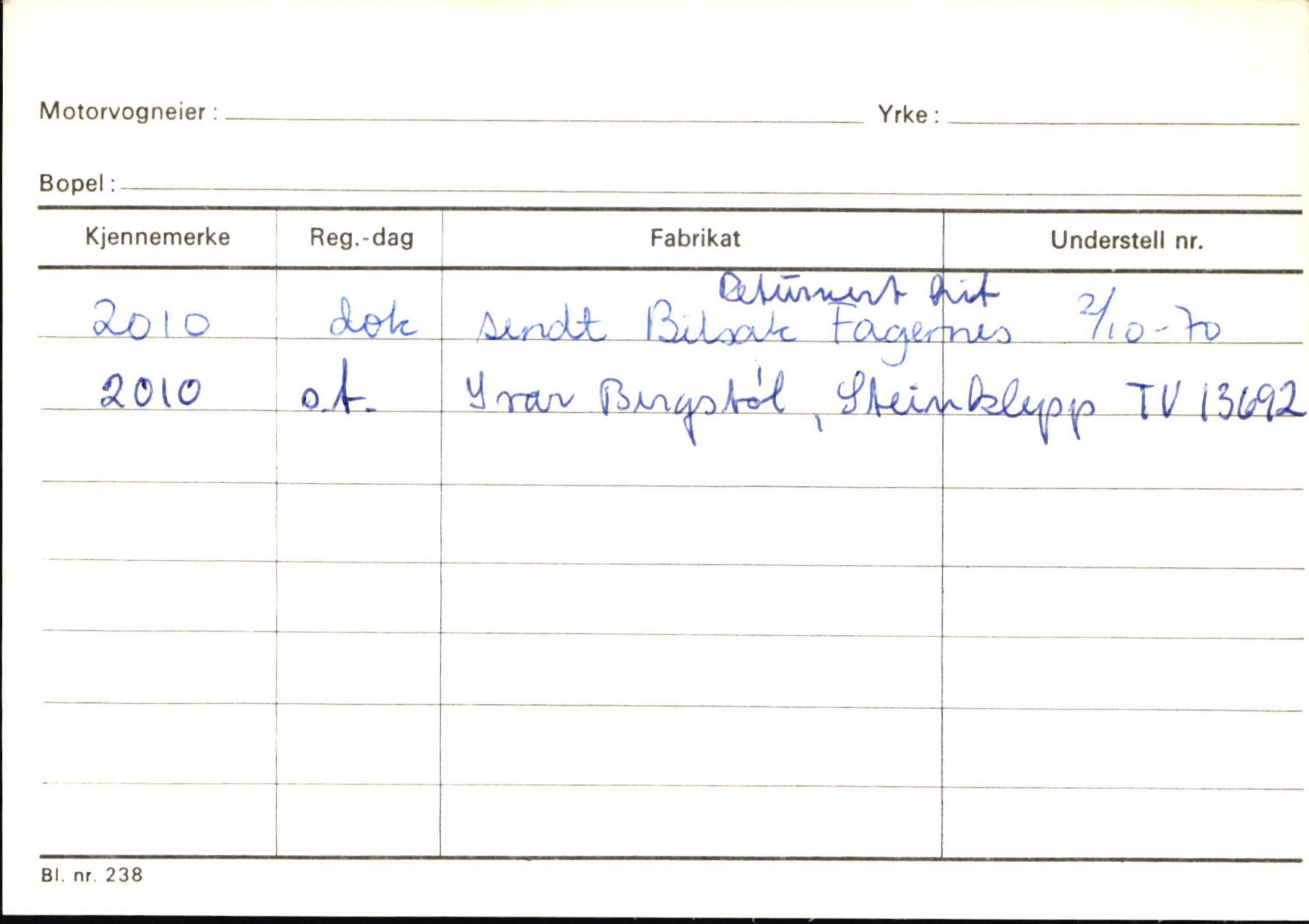 Statens vegvesen, Sogn og Fjordane vegkontor, AV/SAB-A-5301/4/F/L0146: Registerkort Årdal R-Å samt diverse kort, 1945-1975, p. 1094