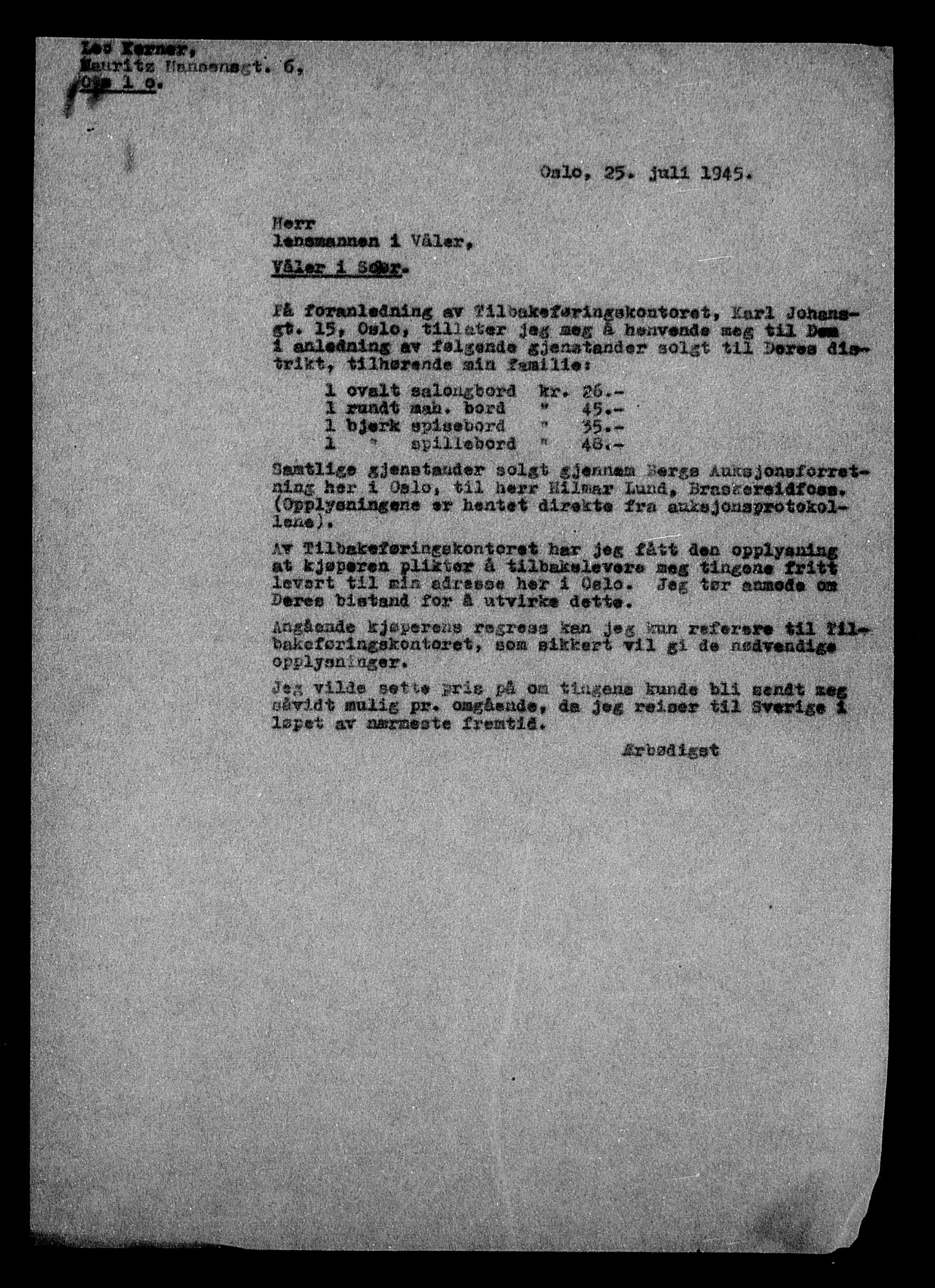 Justisdepartementet, Tilbakeføringskontoret for inndratte formuer, AV/RA-S-1564/H/Hc/Hcc/L0951: --, 1945-1947, p. 317