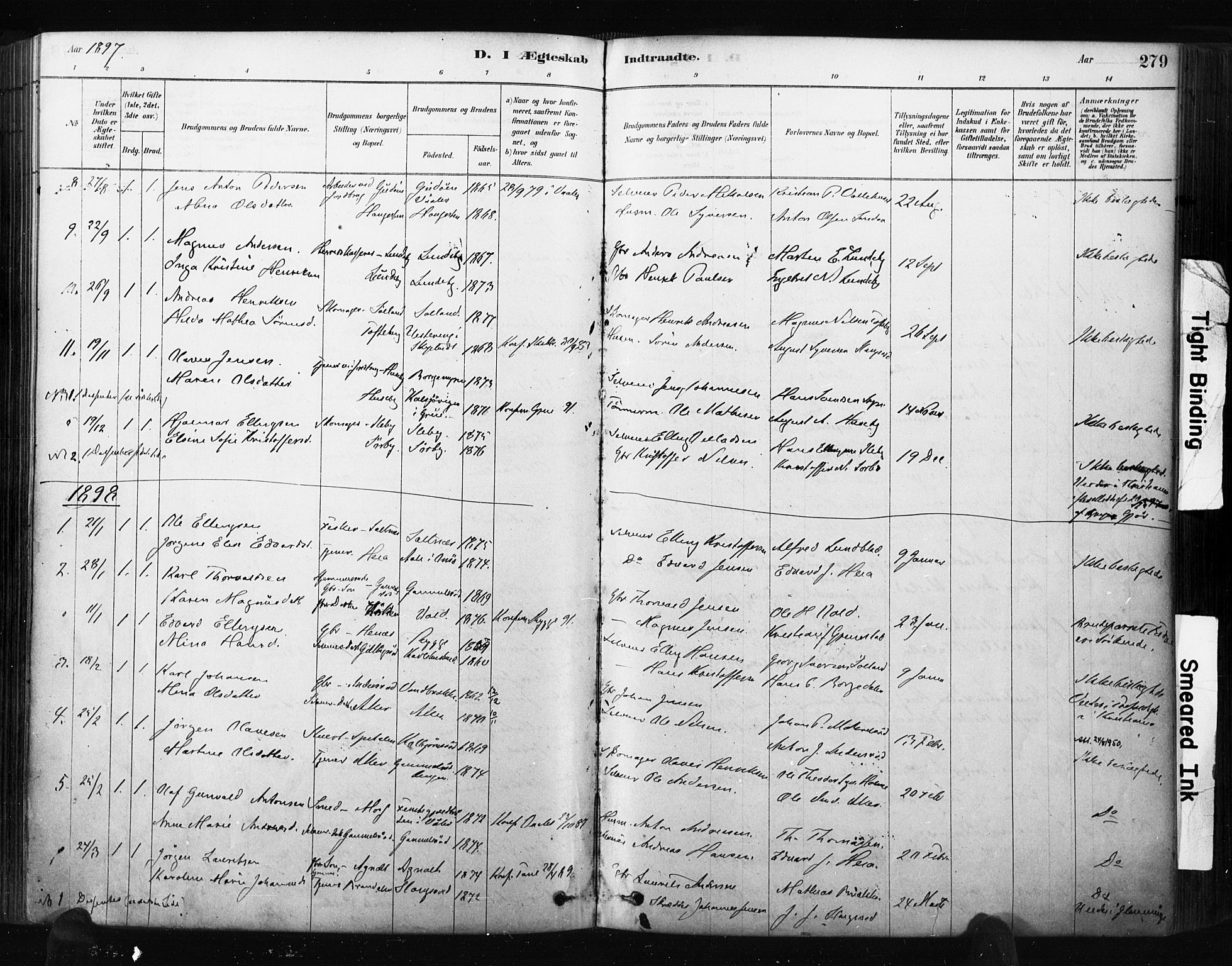 Råde prestekontor kirkebøker, AV/SAO-A-2009/F/Fa/L0007: Parish register (official) no. 7, 1878-1902, p. 279
