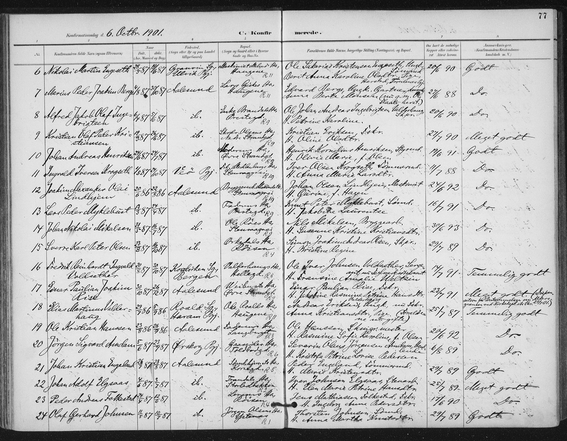 Ministerialprotokoller, klokkerbøker og fødselsregistre - Møre og Romsdal, AV/SAT-A-1454/529/L0457: Parish register (official) no. 529A07, 1894-1903, p. 77