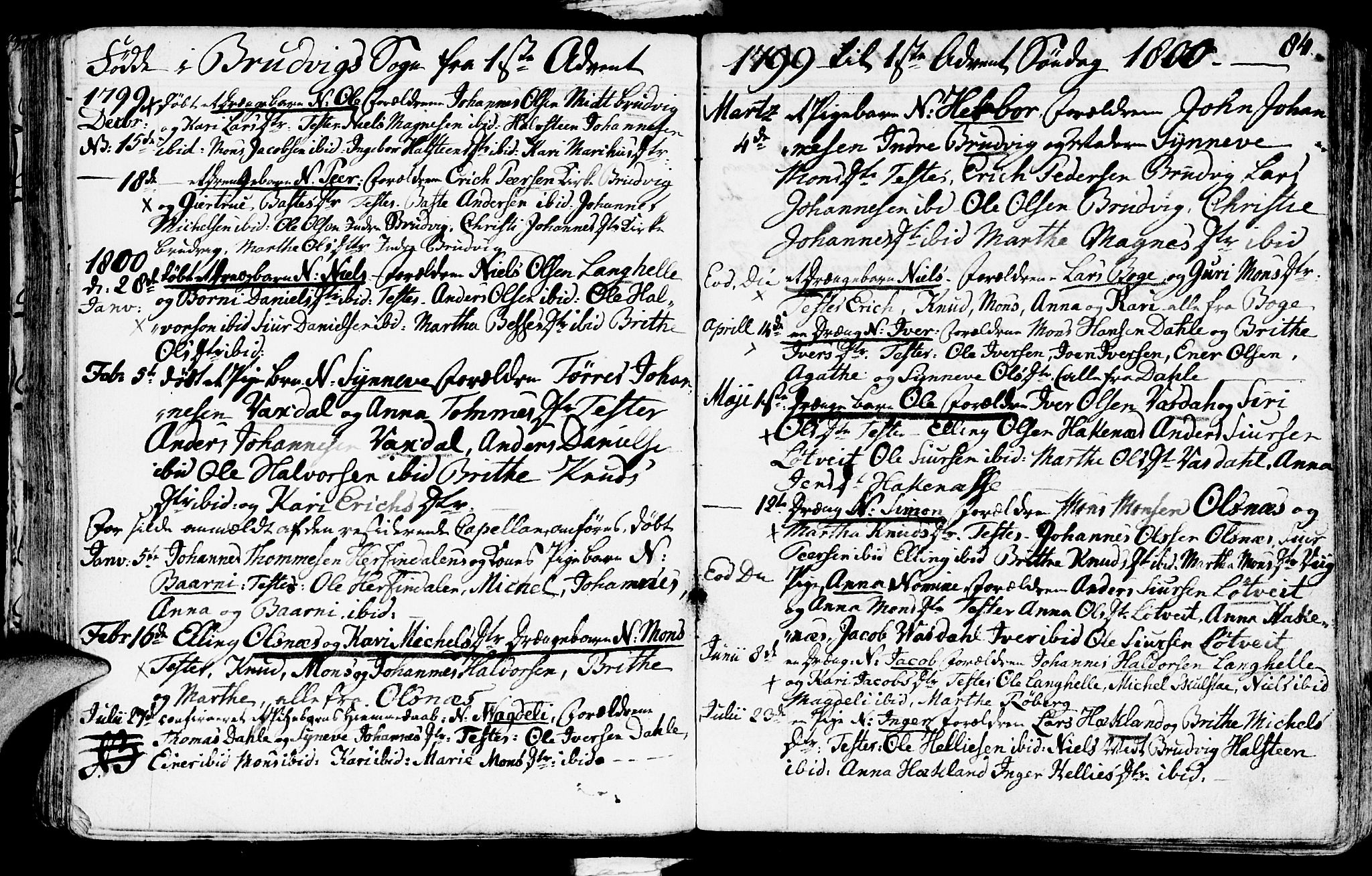 Haus sokneprestembete, SAB/A-75601/H/Haa: Parish register (official) no. A 11, 1796-1816, p. 84