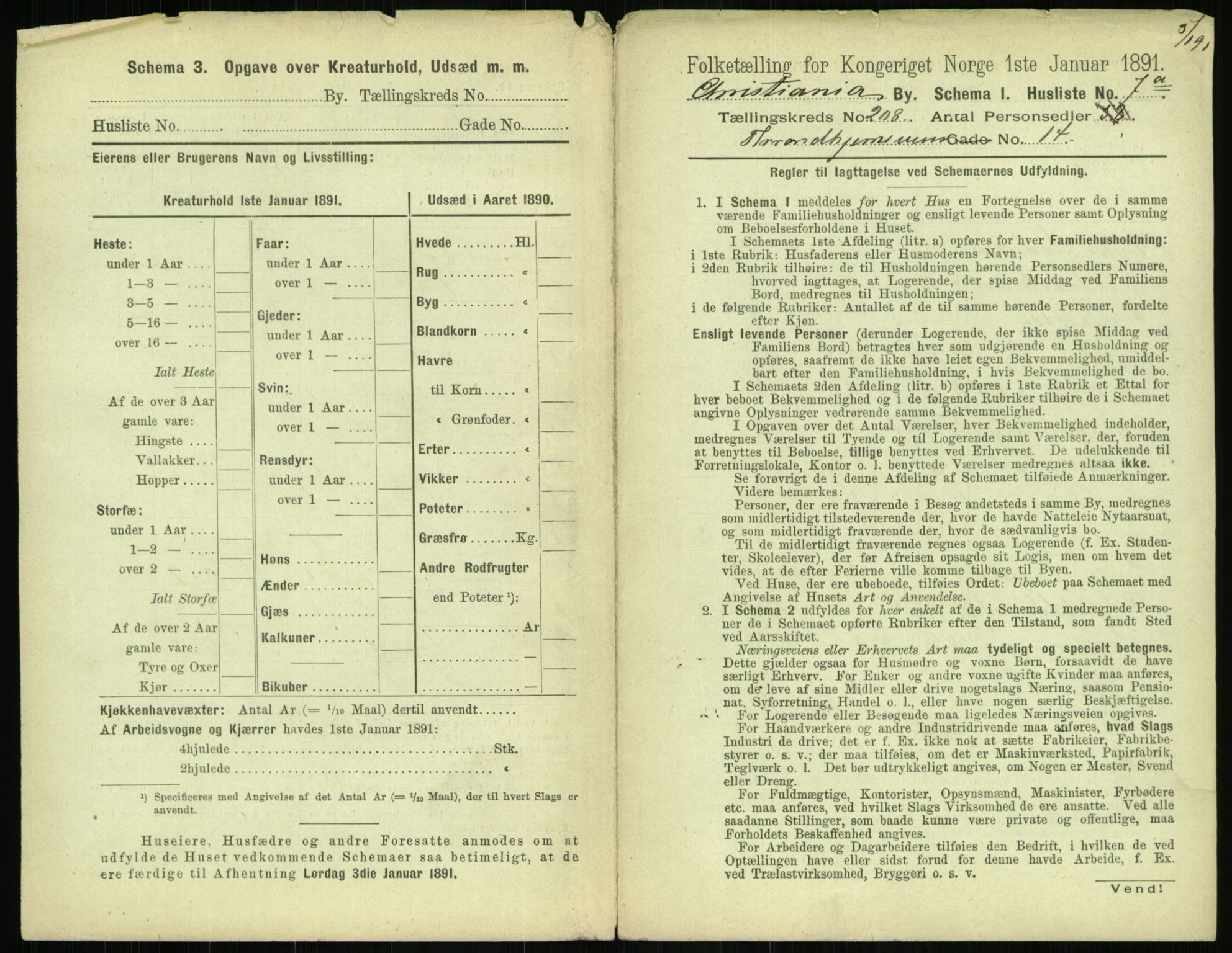 RA, 1891 census for 0301 Kristiania, 1891, p. 124812