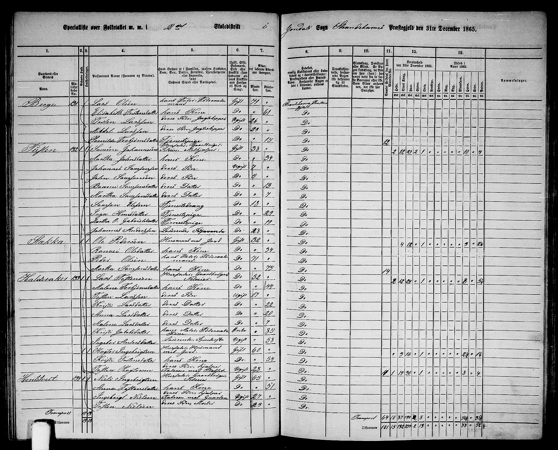 RA, 1865 census for Strandebarm, 1865, p. 120