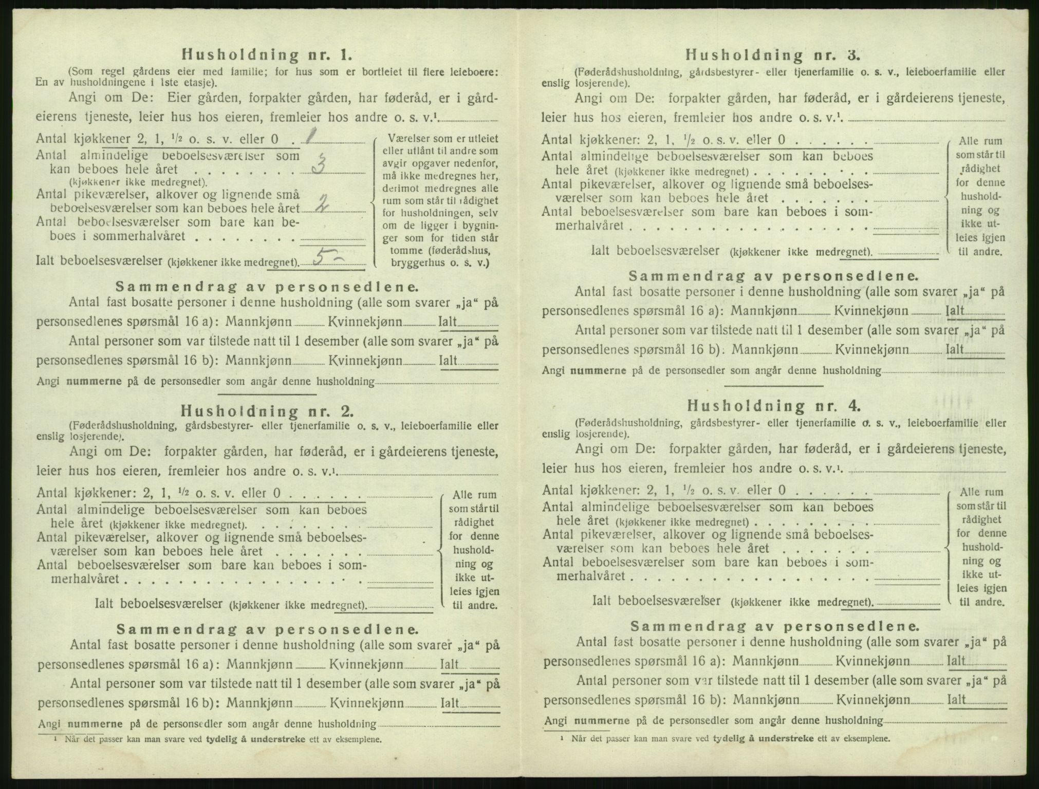 SAK, 1920 census for Fjære, 1920, p. 1184