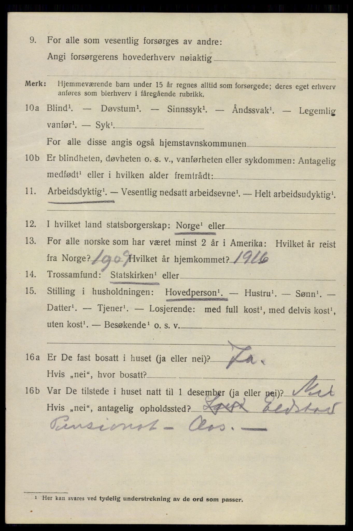 SAO, 1920 census for Drøbak, 1920, p. 4222