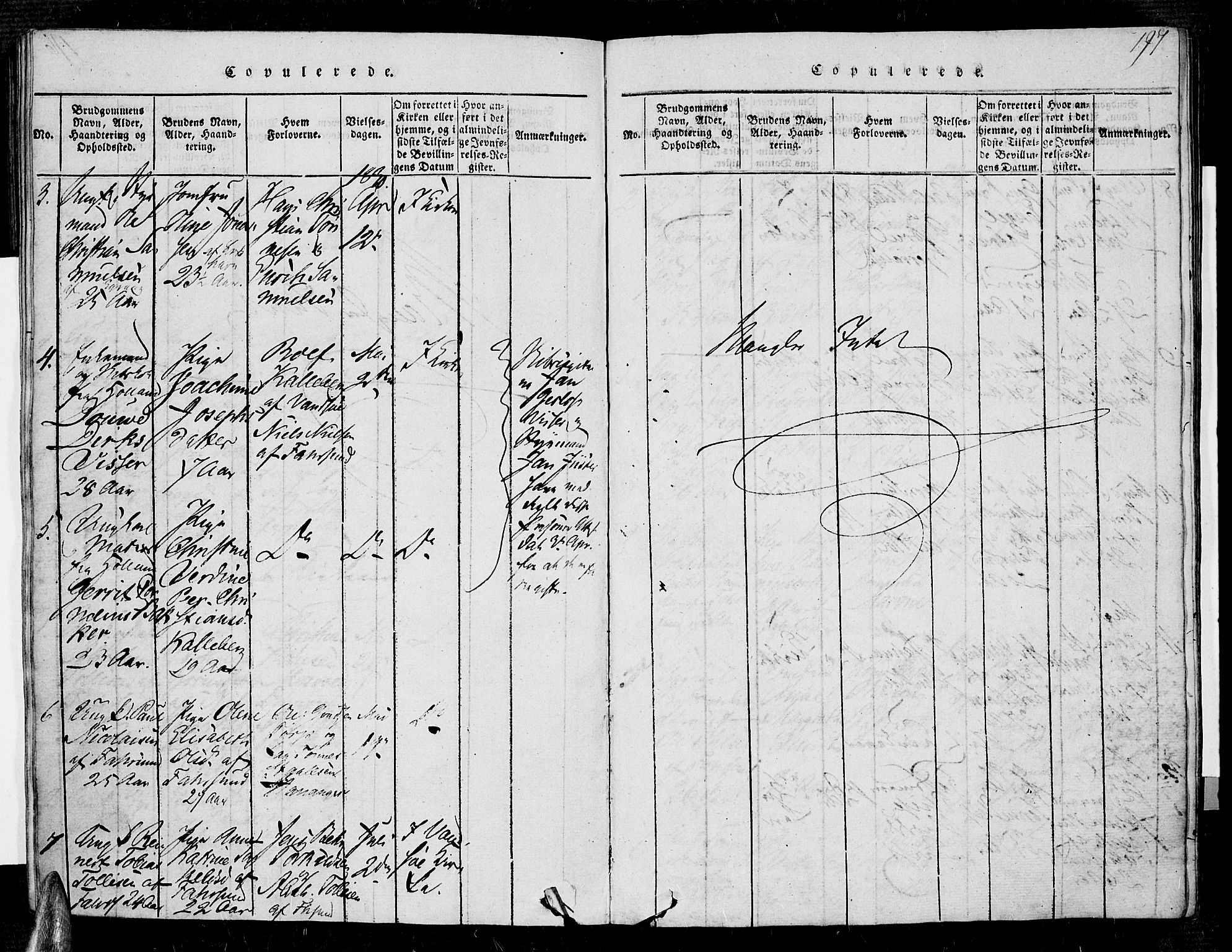 Farsund sokneprestkontor, SAK/1111-0009/F/Fa/L0002: Parish register (official) no. A 2, 1815-1836, p. 197
