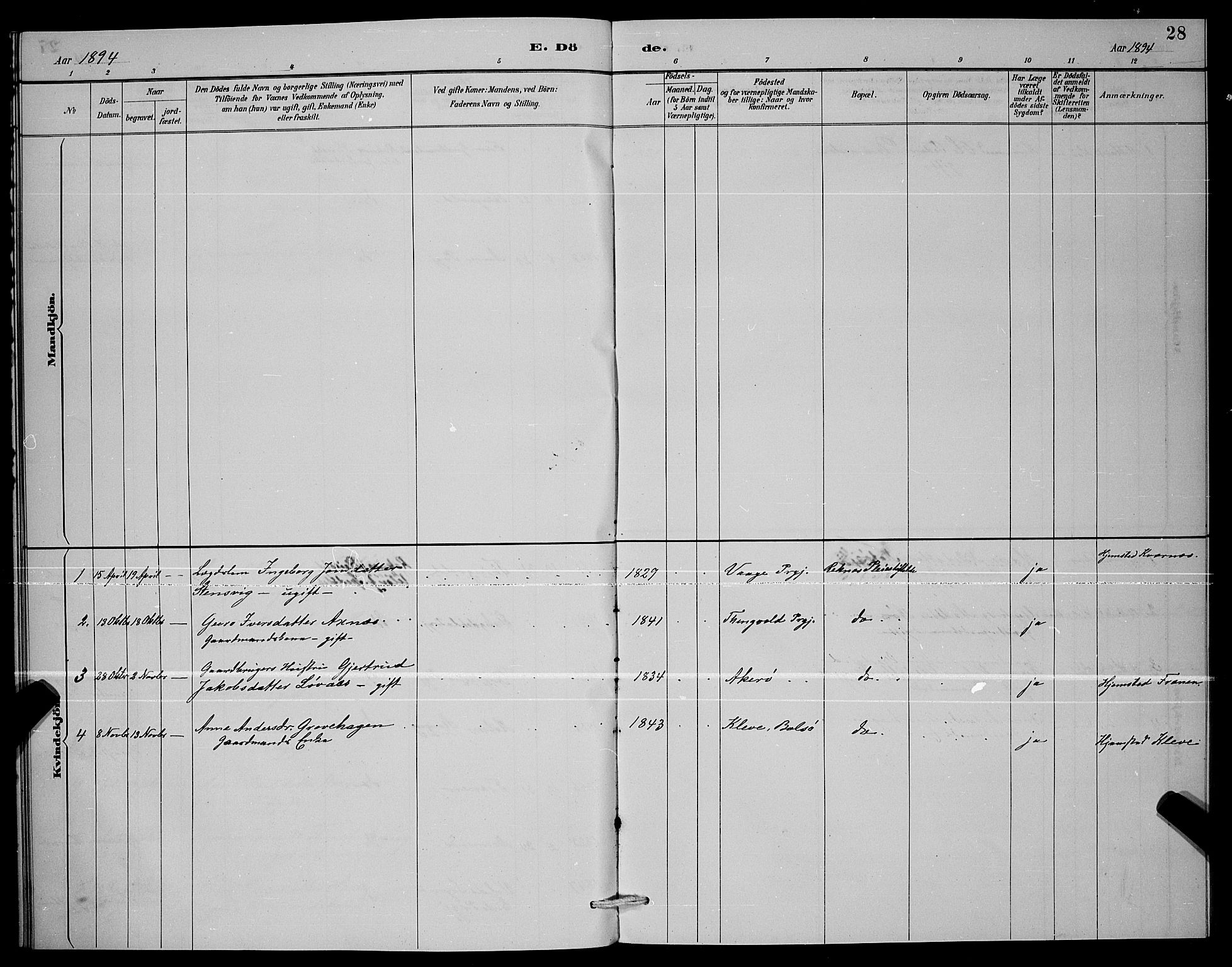 Ministerialprotokoller, klokkerbøker og fødselsregistre - Møre og Romsdal, SAT/A-1454/559/L0716: Parish register (copy) no. 559C02, 1887-1895, p. 28