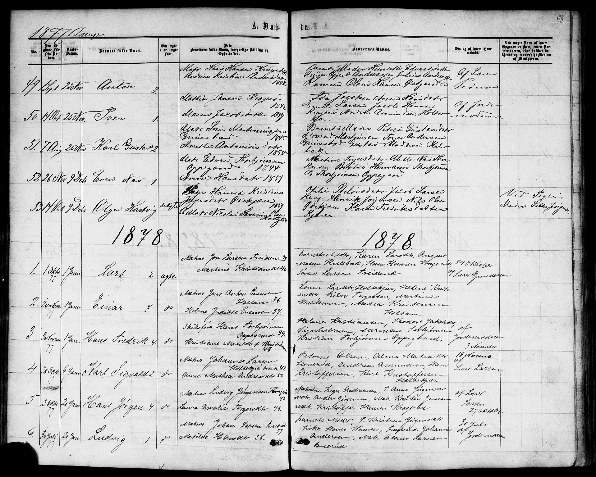 Nøtterøy kirkebøker, AV/SAKO-A-354/F/Fb/L0001: Parish register (official) no. II 1, 1865-1878, p. 98