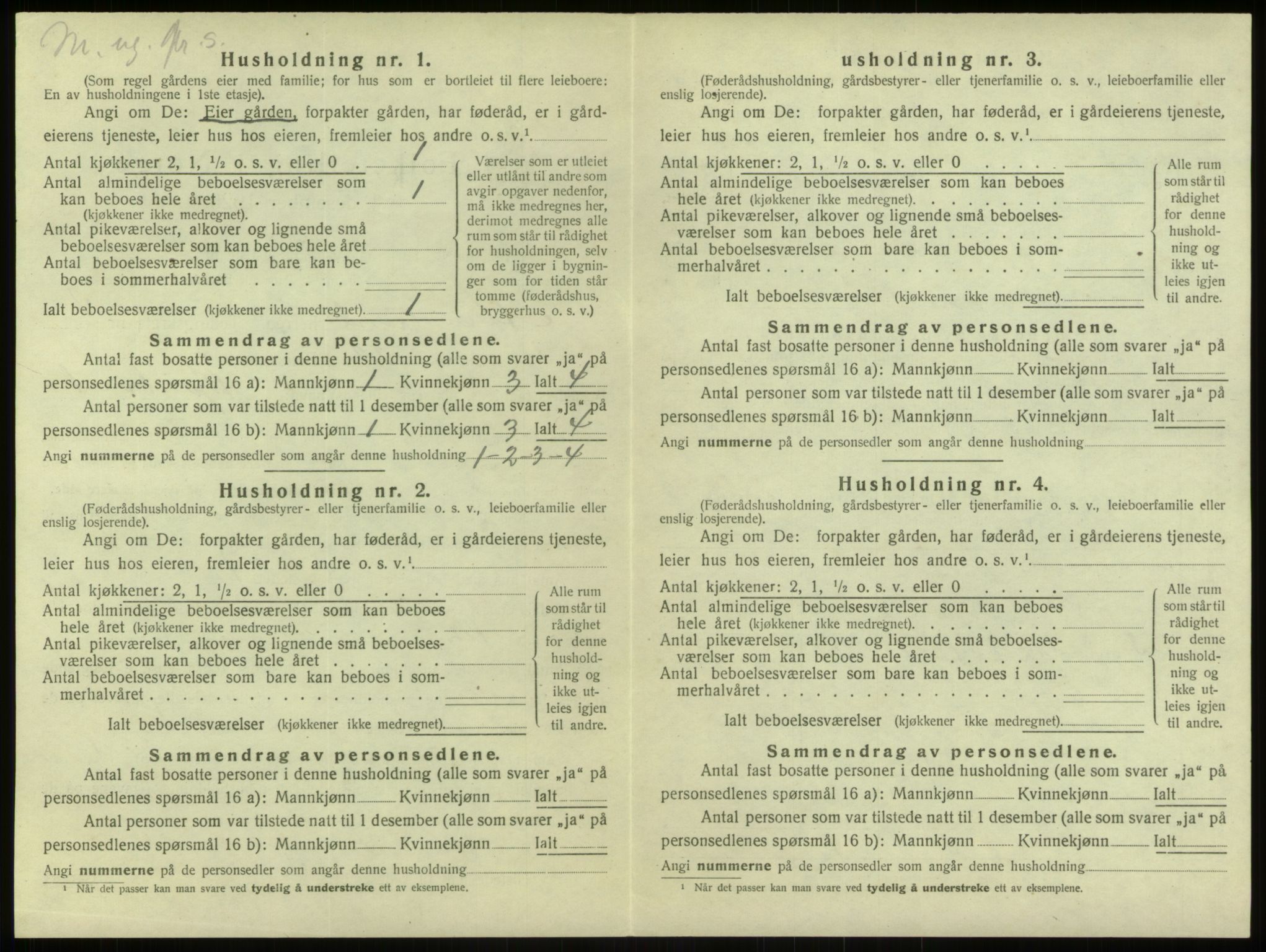 SAB, 1920 census for Alversund, 1920, p. 434