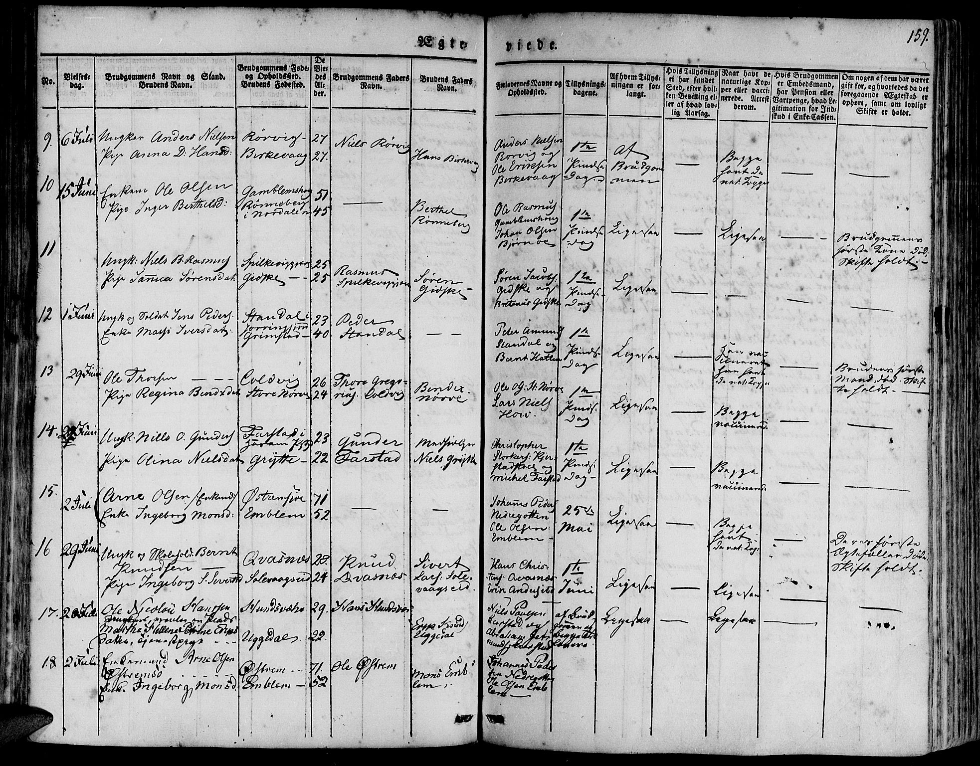 Ministerialprotokoller, klokkerbøker og fødselsregistre - Møre og Romsdal, AV/SAT-A-1454/528/L0395: Parish register (official) no. 528A06, 1828-1839, p. 159