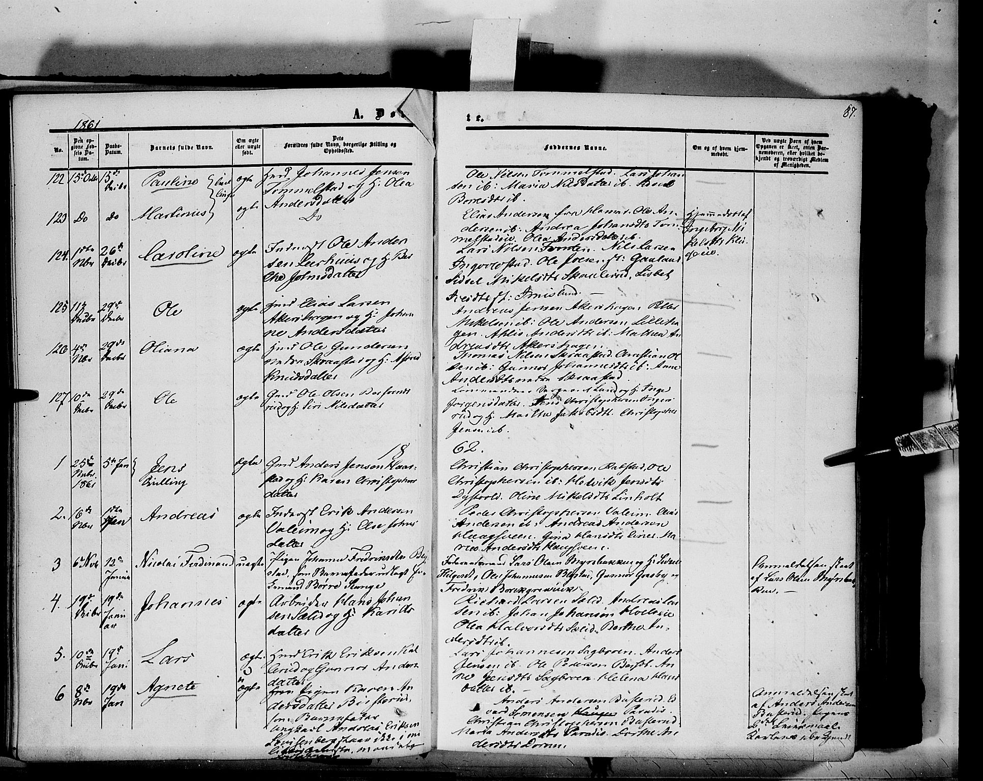 Vang prestekontor, Hedmark, SAH/PREST-008/H/Ha/Haa/L0012: Parish register (official) no. 12, 1855-1870, p. 87