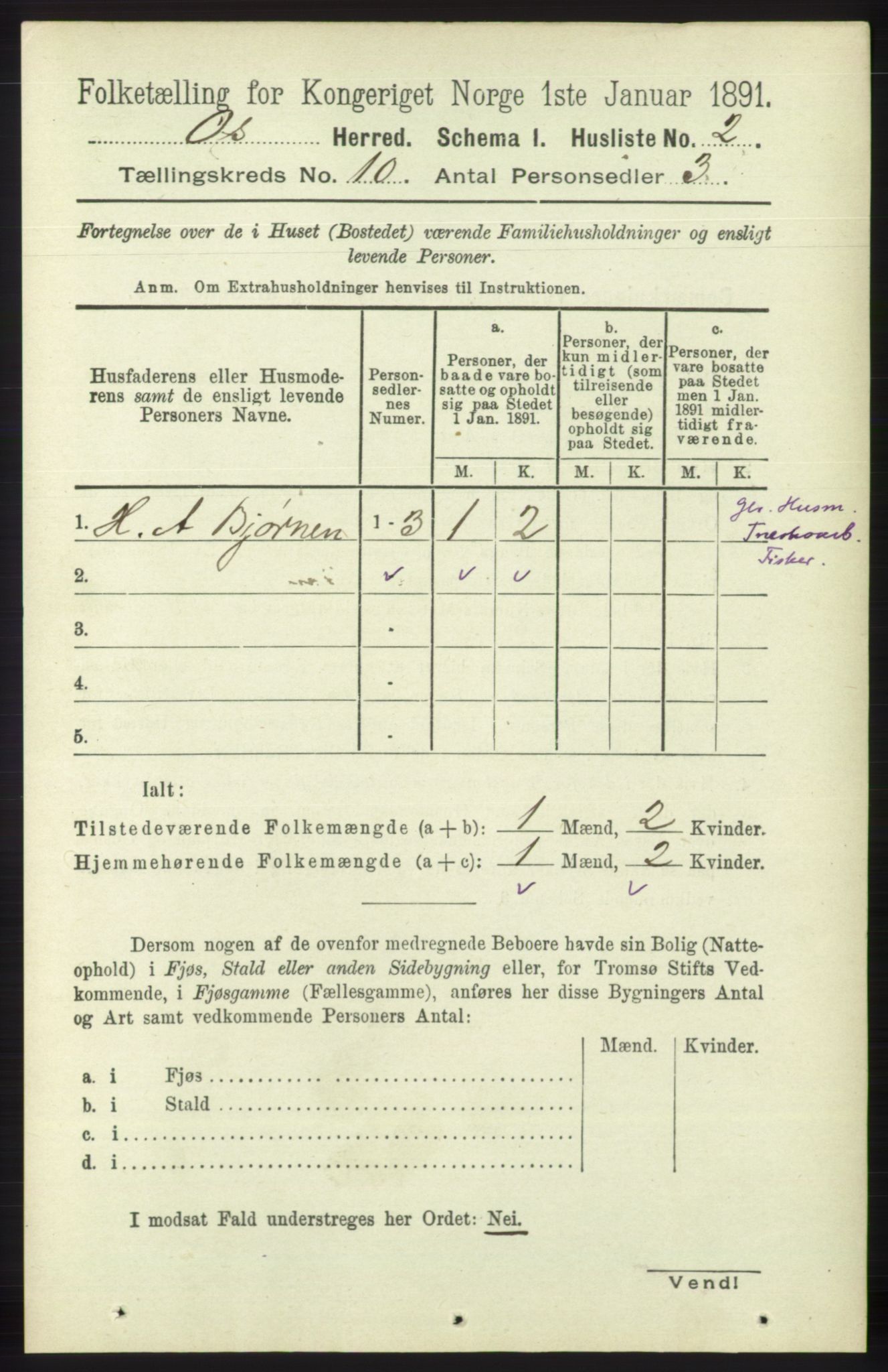 RA, 1891 census for 1243 Os, 1891, p. 2216