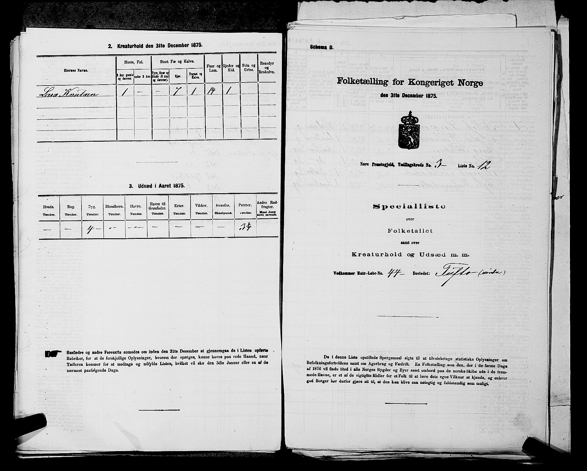 SAKO, 1875 census for 0633P Nore, 1875, p. 435
