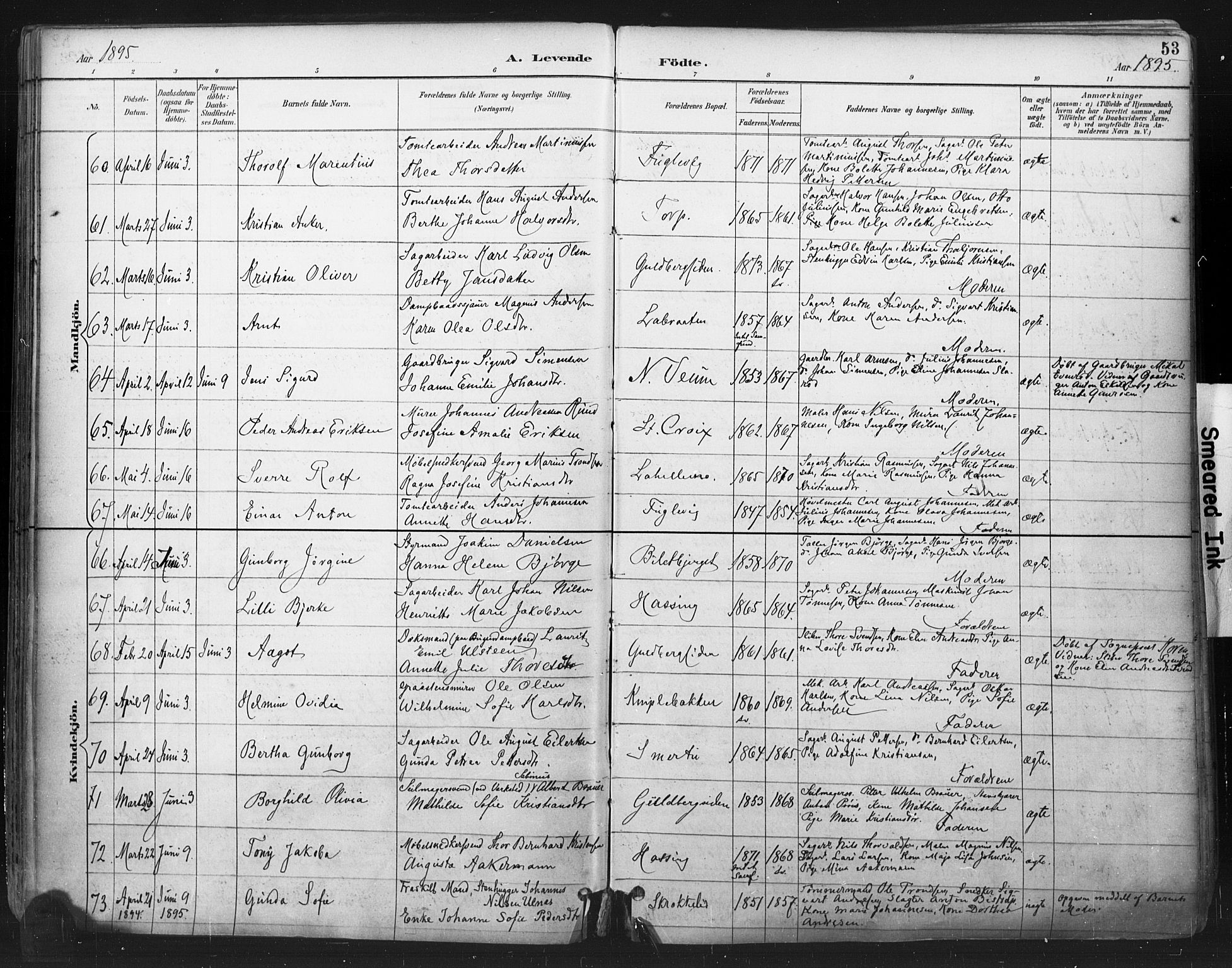 Glemmen prestekontor Kirkebøker, SAO/A-10908/F/Fa/L0013: Parish register (official) no. 13, 1892-1907, p. 53