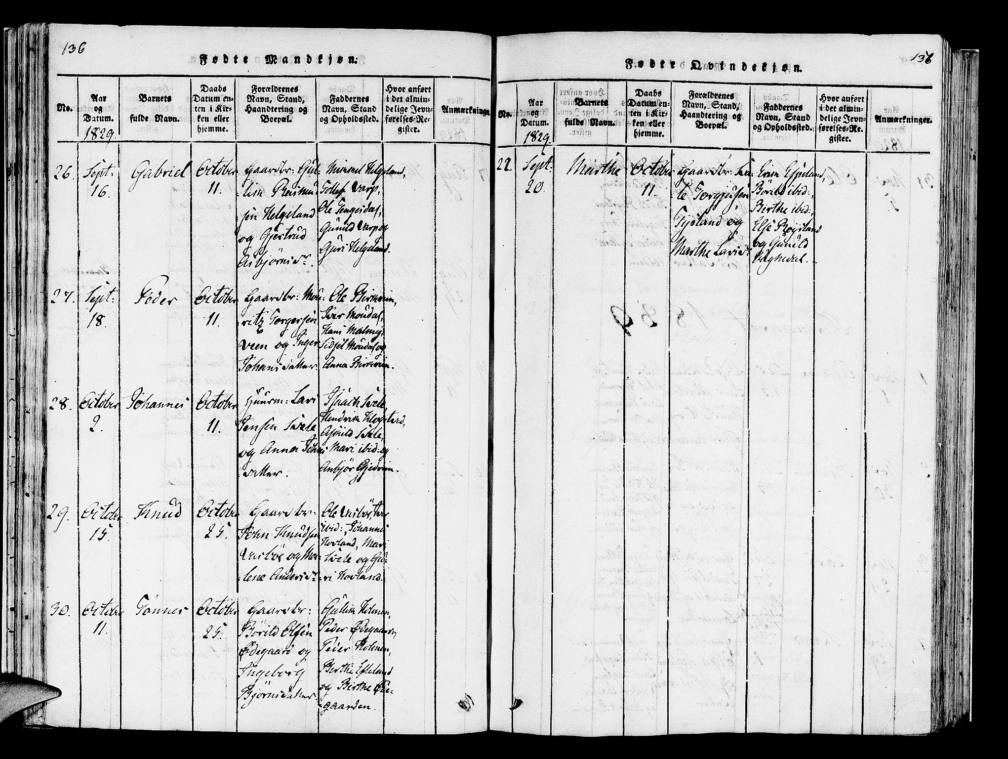 Helleland sokneprestkontor, AV/SAST-A-101810: Parish register (official) no. A 5, 1815-1834, p. 136-137