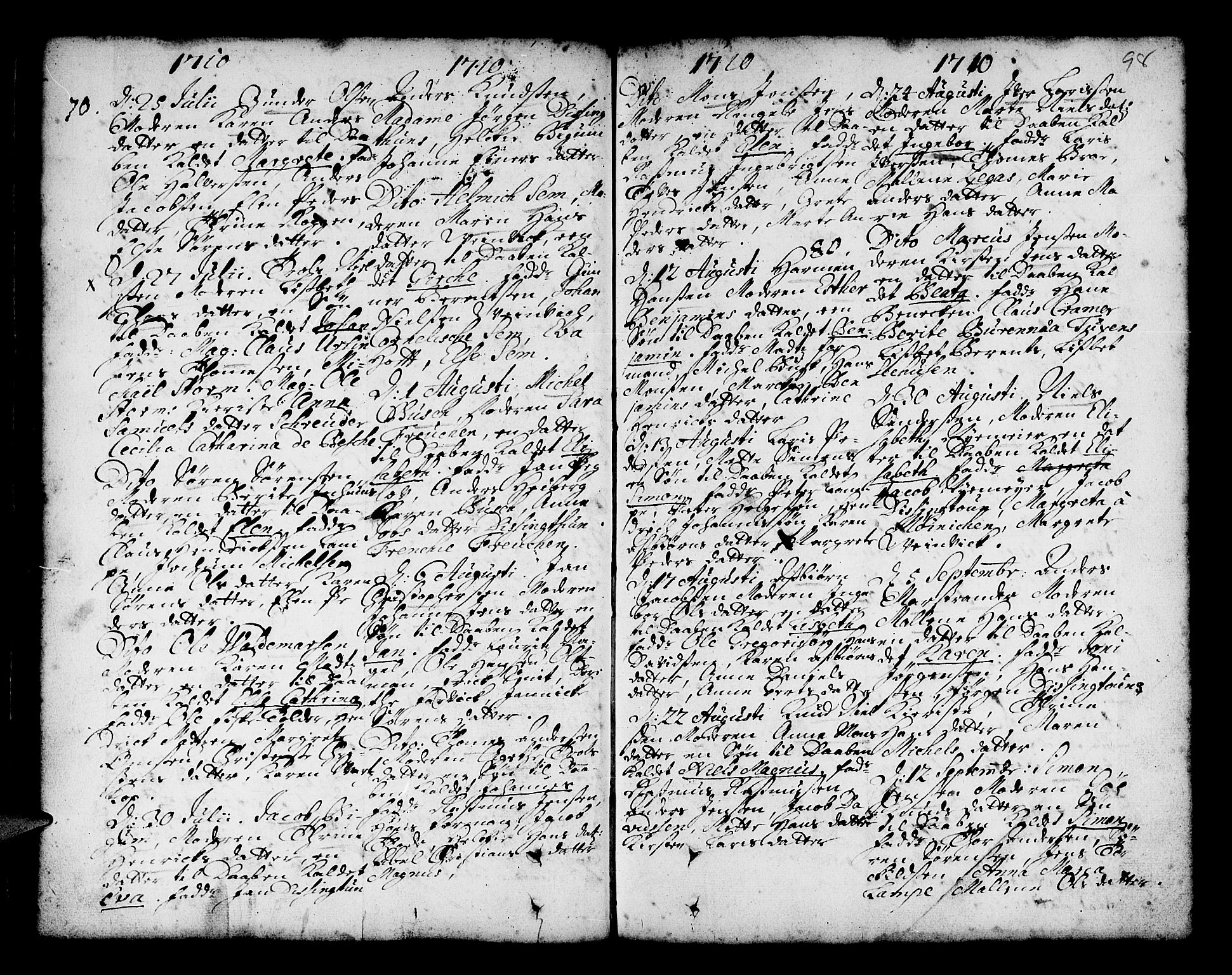 Nykirken Sokneprestembete, AV/SAB-A-77101/H/Haa/L0002: Parish register (official) no. A 2, 1700-1723, p. 98