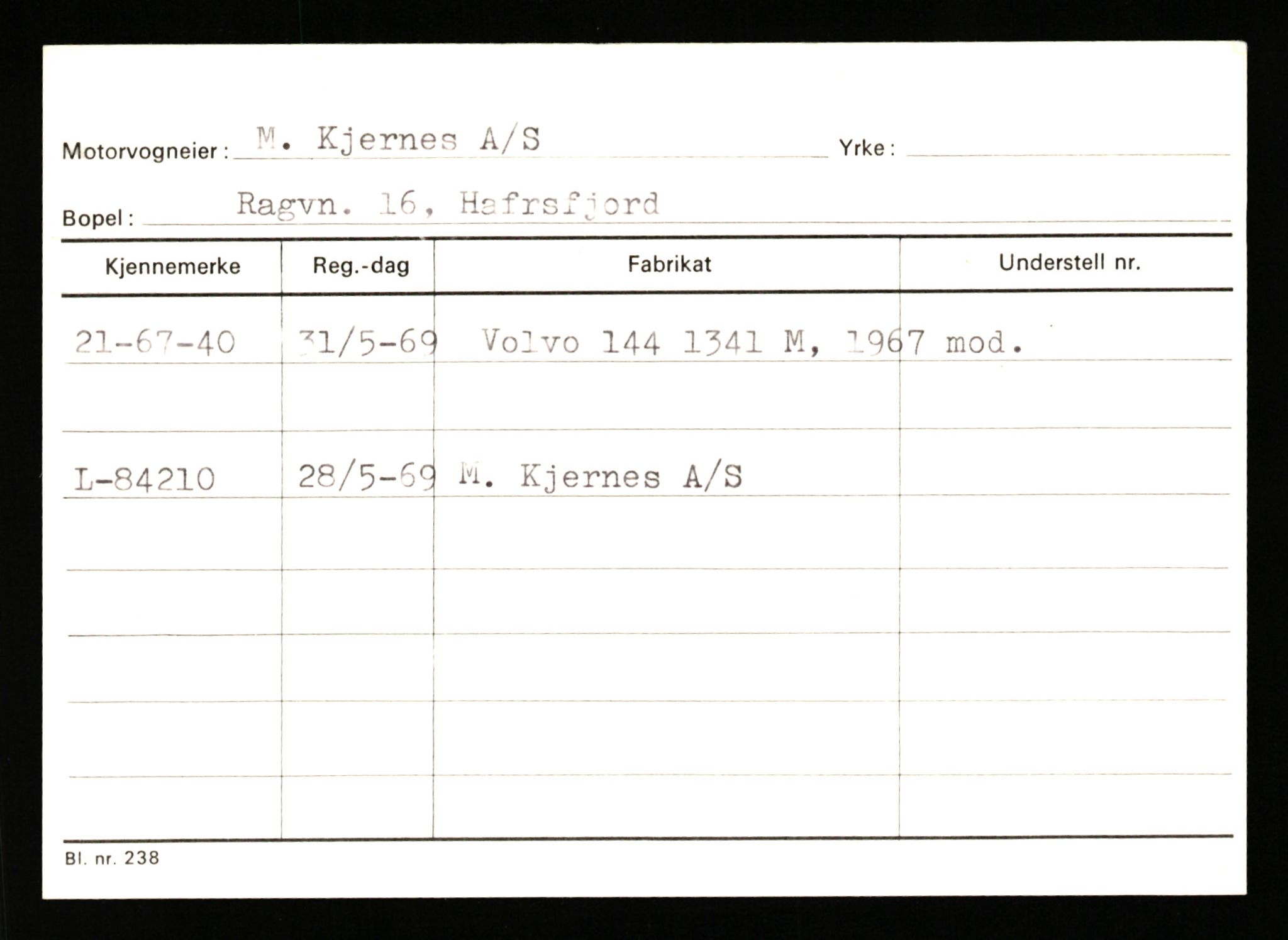 Stavanger trafikkstasjon, AV/SAST-A-101942/0/G/L0010: Registreringsnummer: 130000 - 239953, 1930-1971, p. 2633