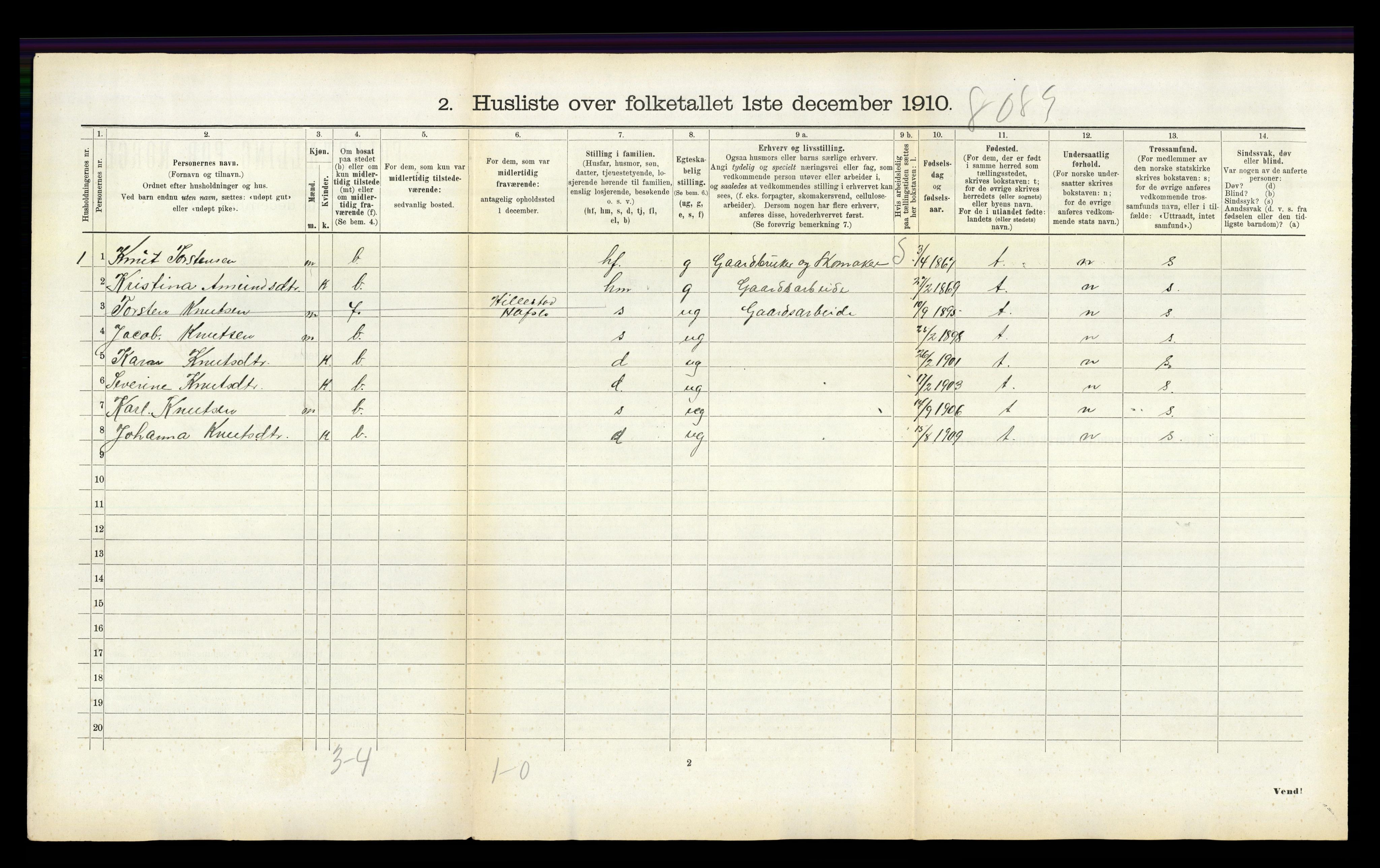 RA, 1910 census for Hafslo, 1910, p. 430