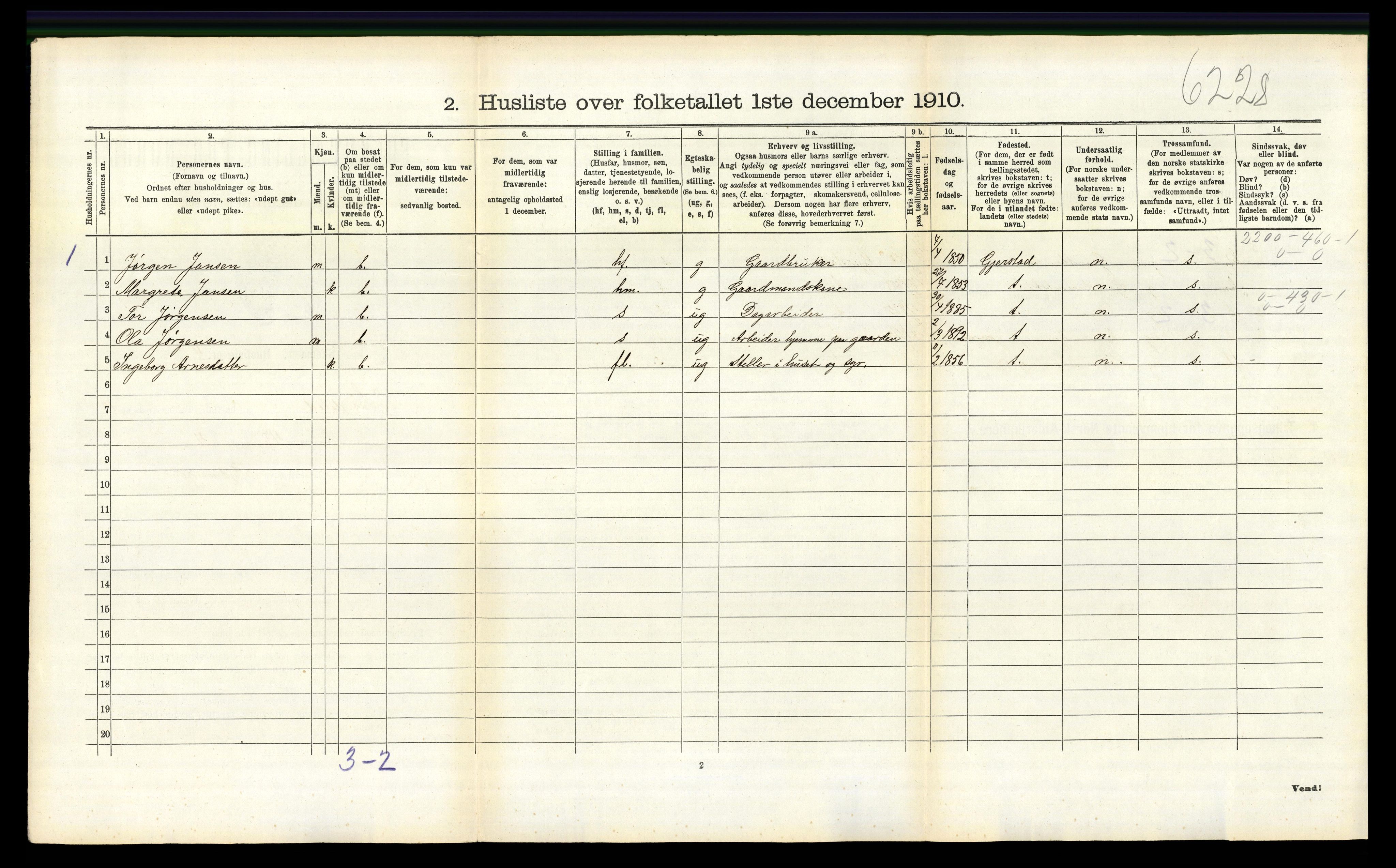 RA, 1910 census for Søndeled, 1910, p. 971