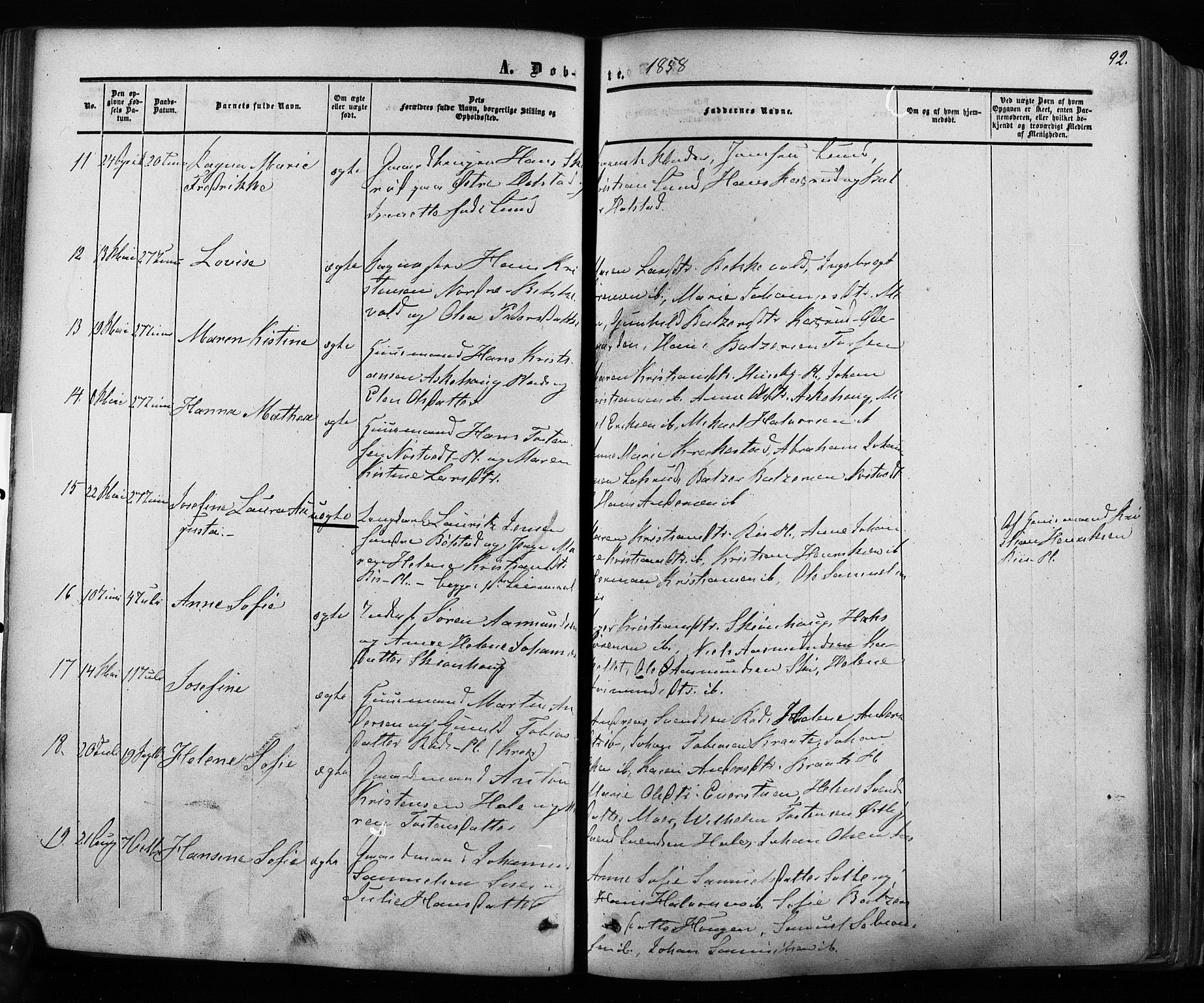 Ås prestekontor Kirkebøker, AV/SAO-A-10894/F/Fa/L0007: Parish register (official) no. I 7, 1854-1870, p. 92