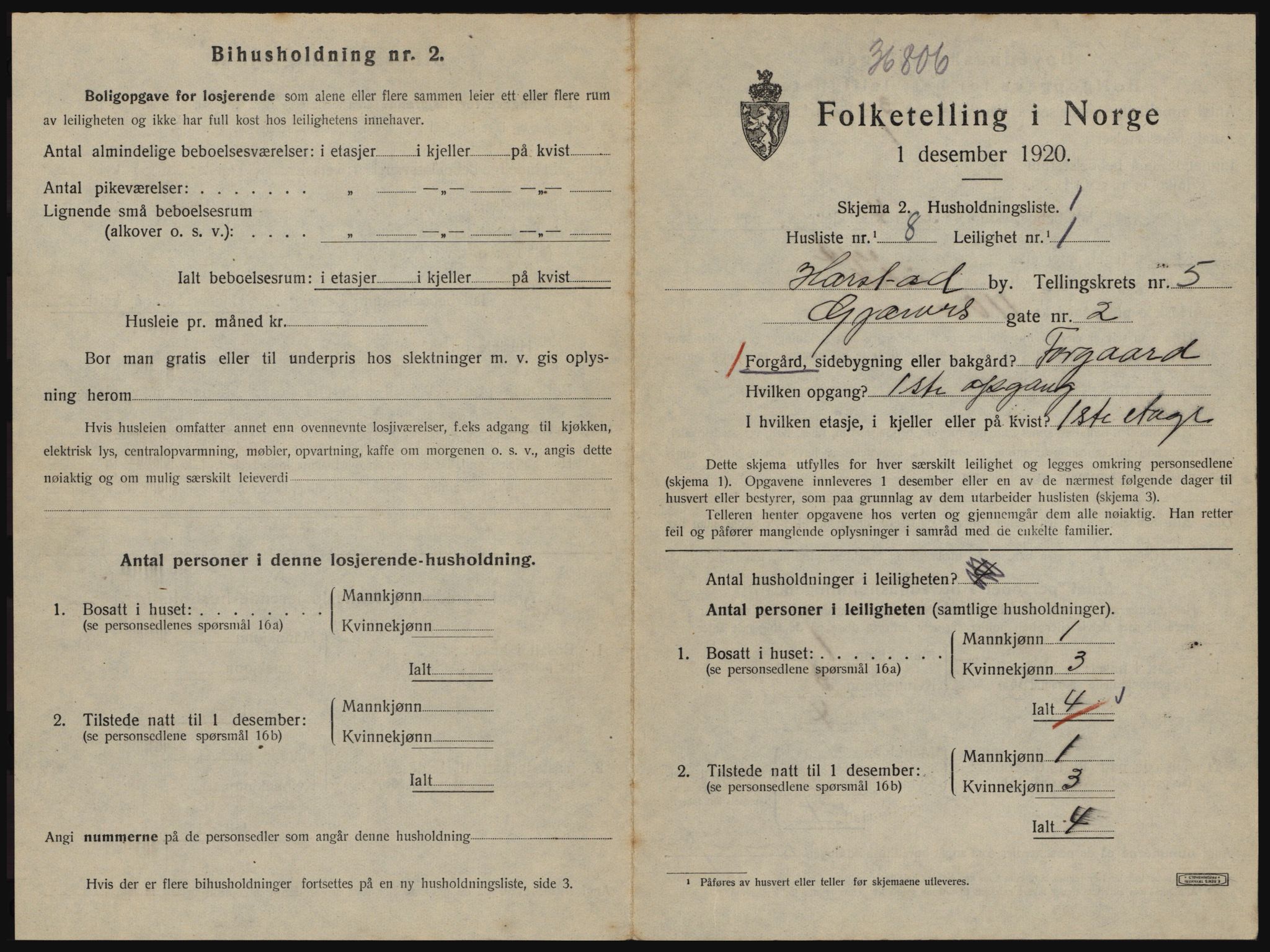 SATØ, 1920 census for Harstad, 1920, p. 1649