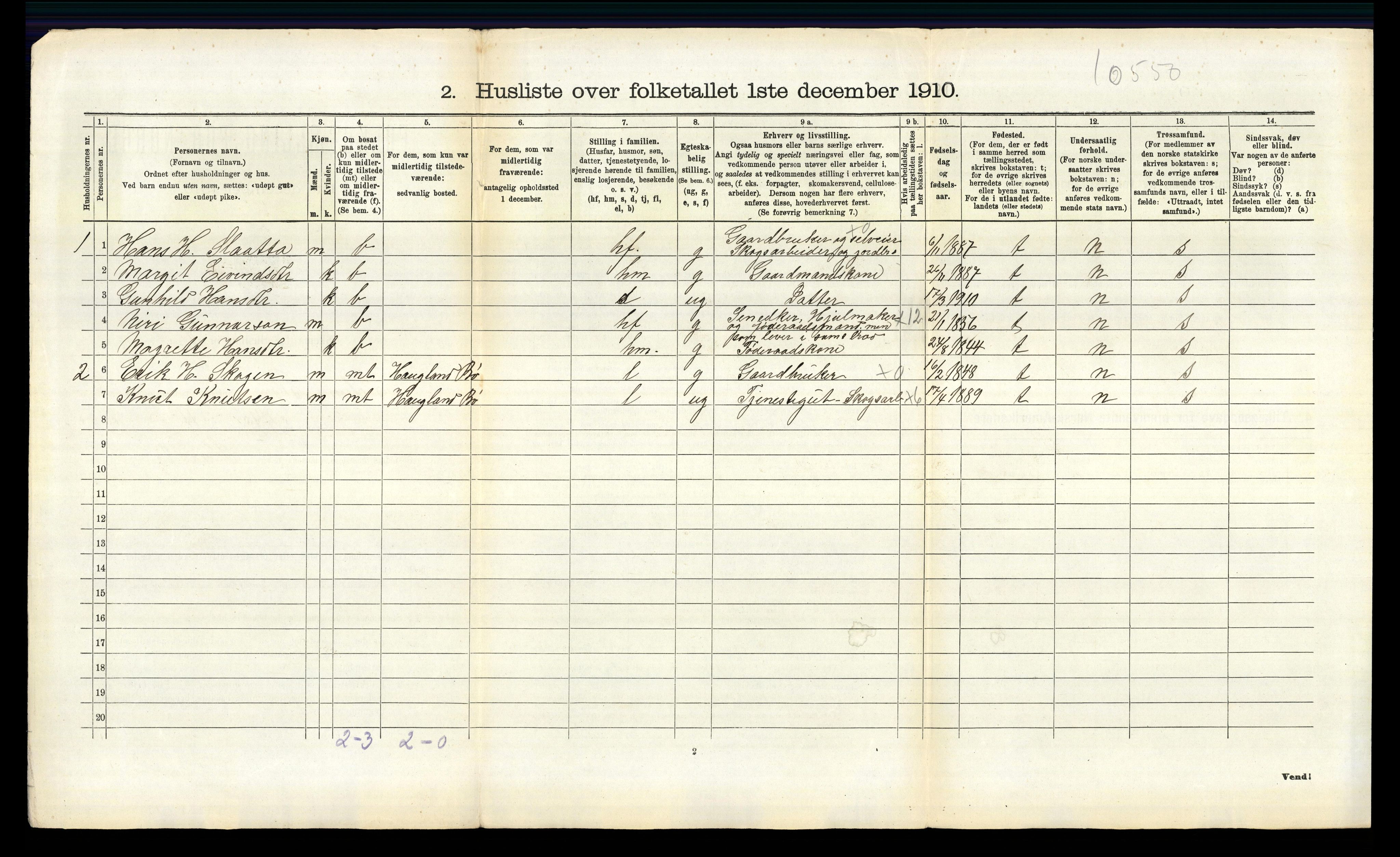 RA, 1910 census for Bø, 1910, p. 948