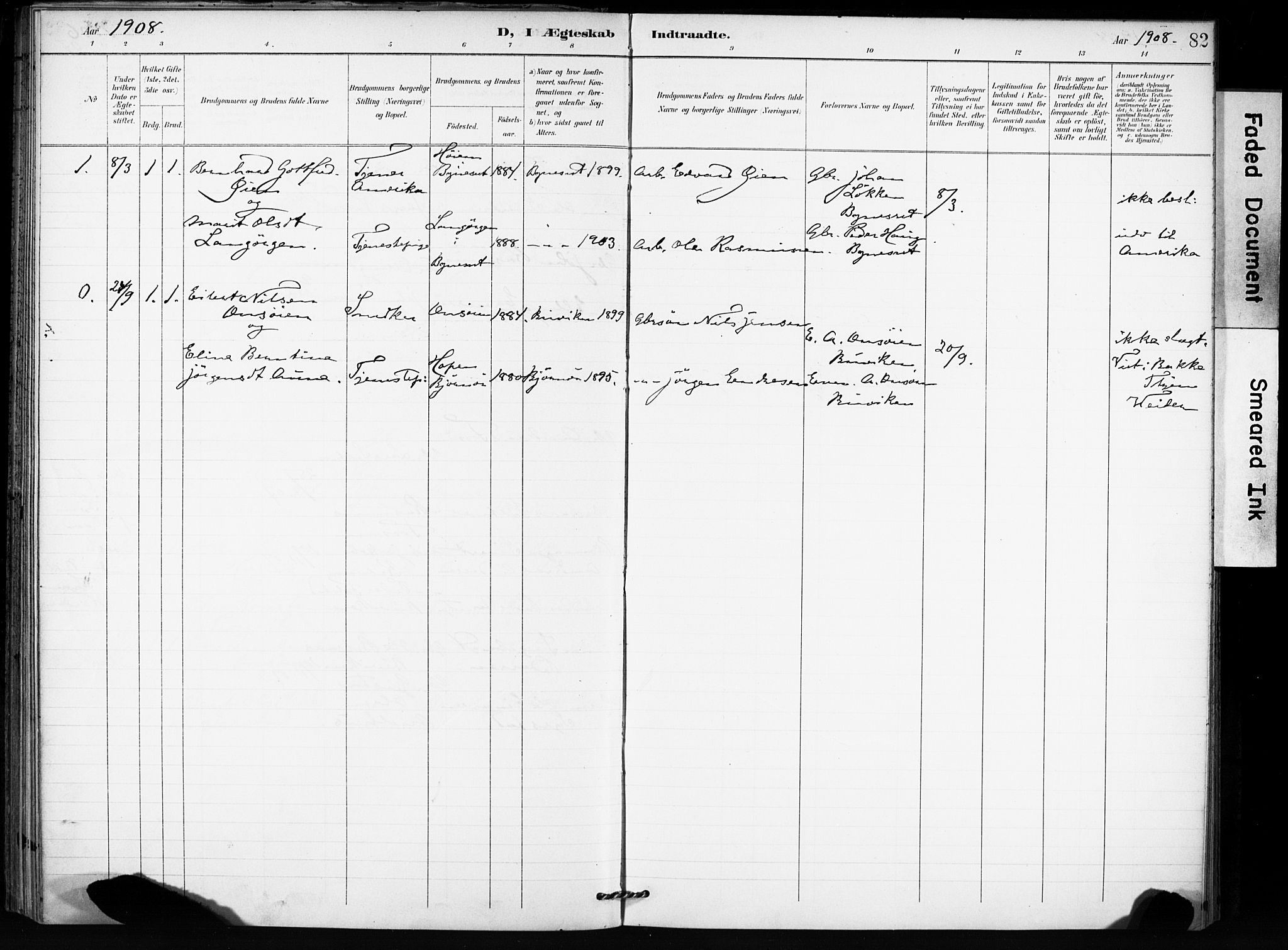 Ministerialprotokoller, klokkerbøker og fødselsregistre - Sør-Trøndelag, SAT/A-1456/666/L0787: Parish register (official) no. 666A05, 1895-1908, p. 82