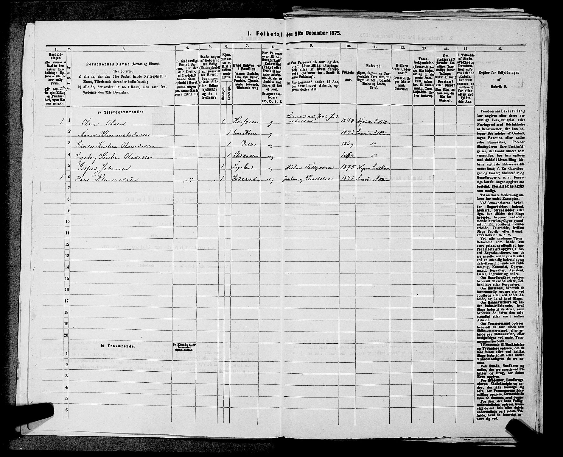 SAKO, 1875 census for 0623P Modum, 1875, p. 1782