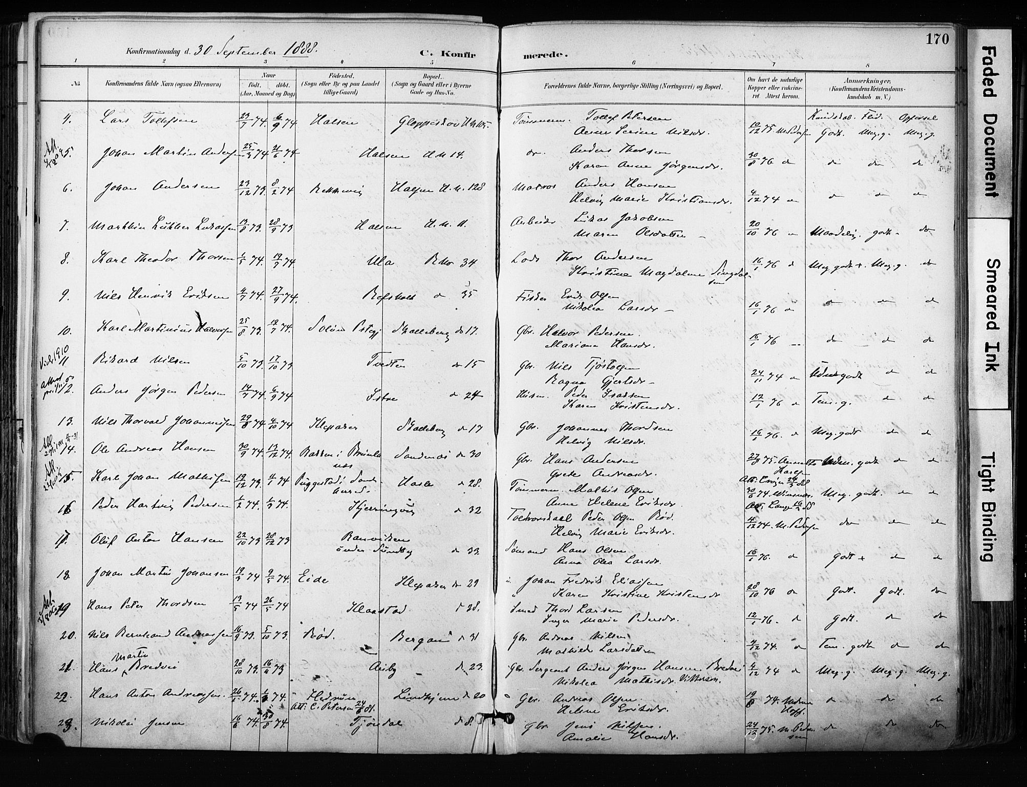 Tjølling kirkebøker, AV/SAKO-A-60/F/Fa/L0009: Parish register (official) no. 9, 1887-1905, p. 170