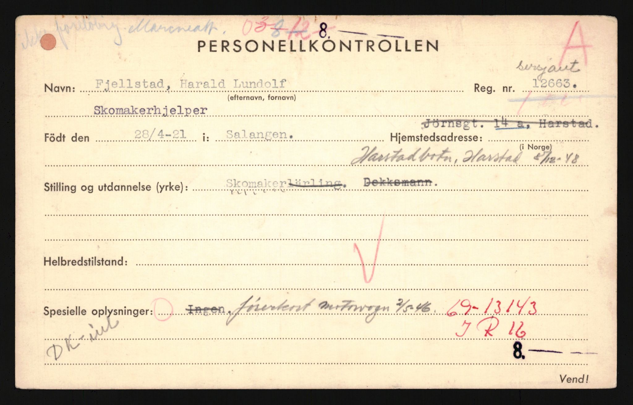 Forsvaret, Troms infanteriregiment nr. 16, AV/RA-RAFA-3146/P/Pa/L0024/0003: Rulleblad / Rulleblad for regimentets menige mannskaper, årsklasse 1942, 1942, p. 60