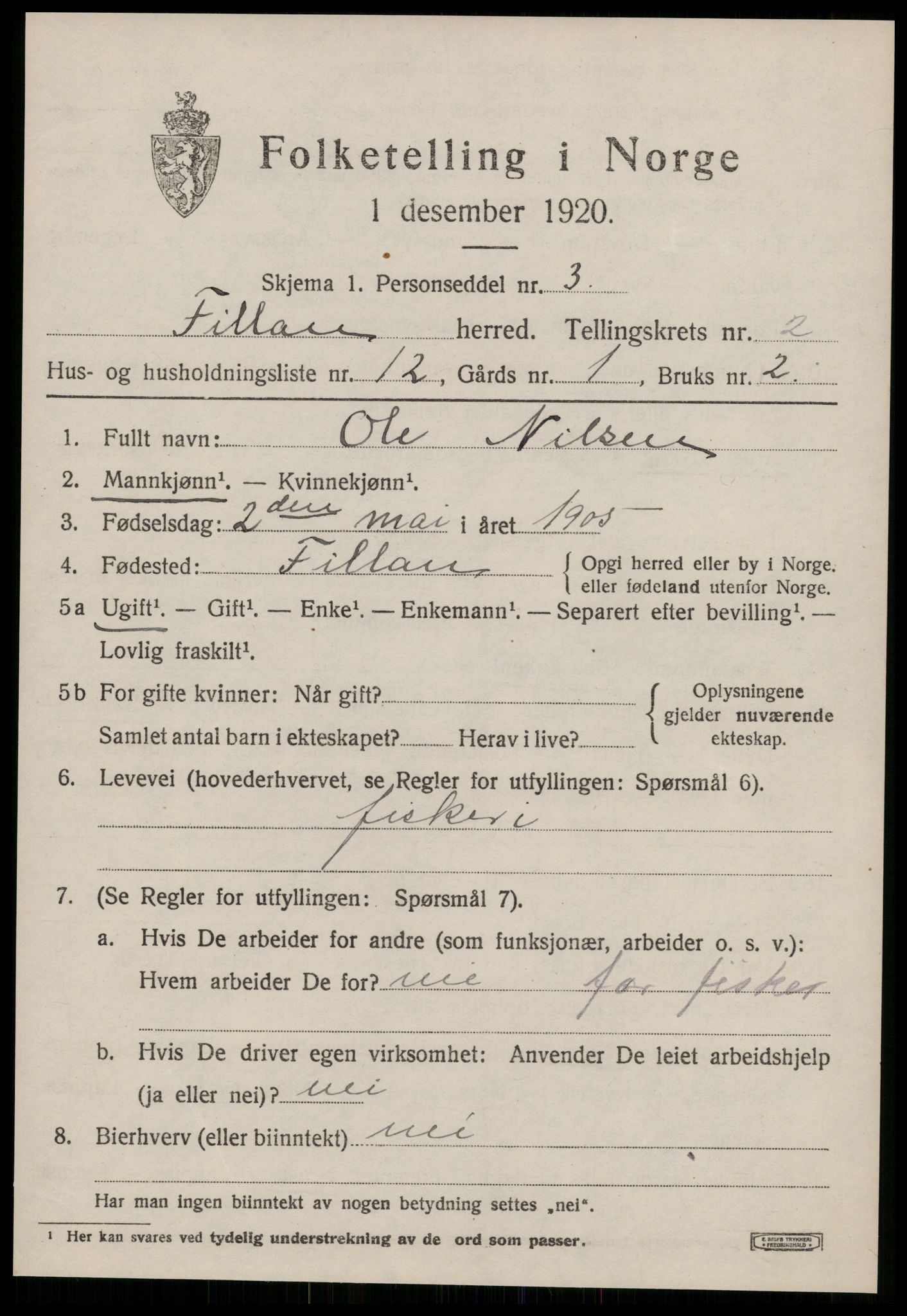 SAT, 1920 census for Fillan, 1920, p. 1450