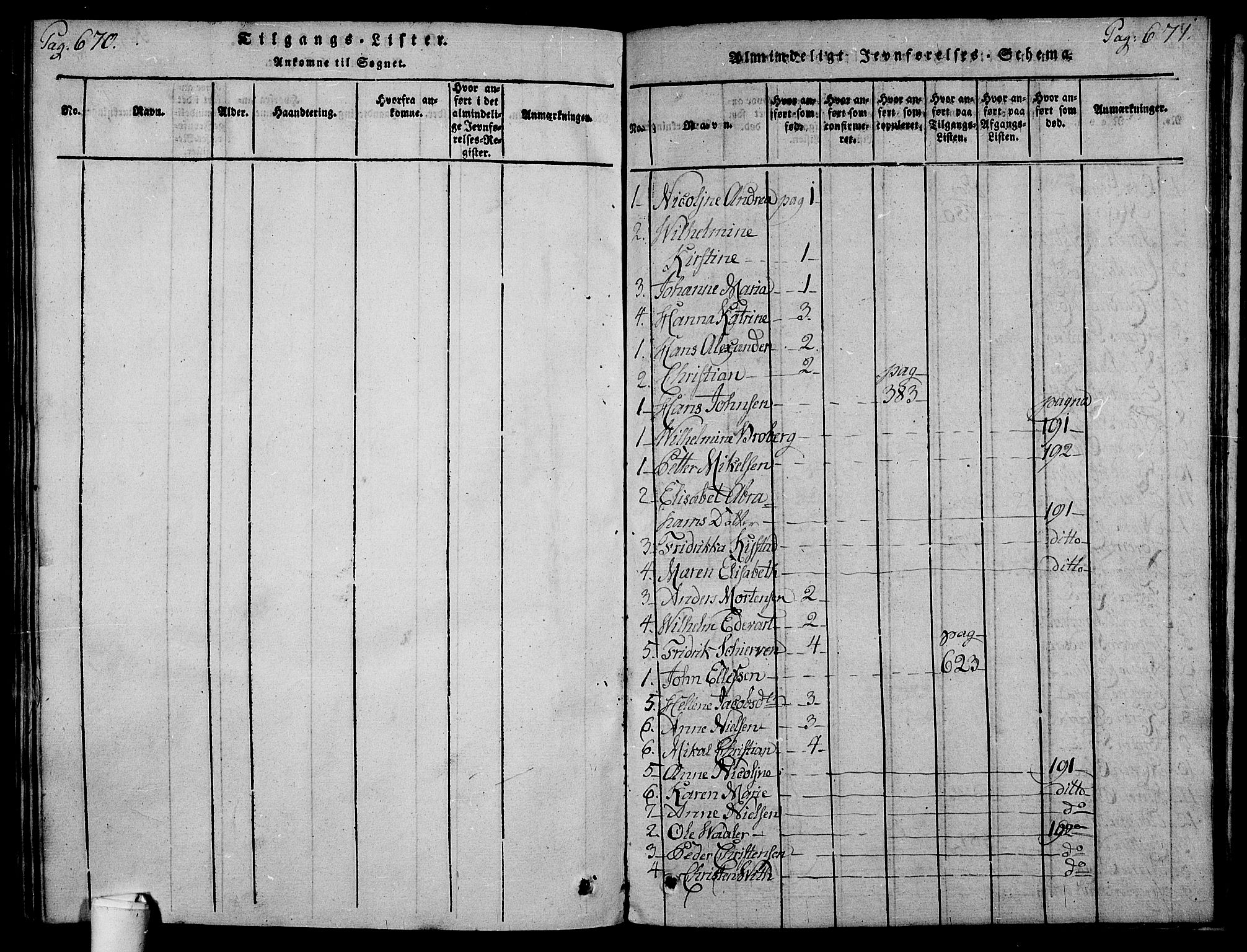 Holmestrand kirkebøker, SAKO/A-346/F/Fa/L0001: Parish register (official) no. 1, 1814-1840, p. 670-671