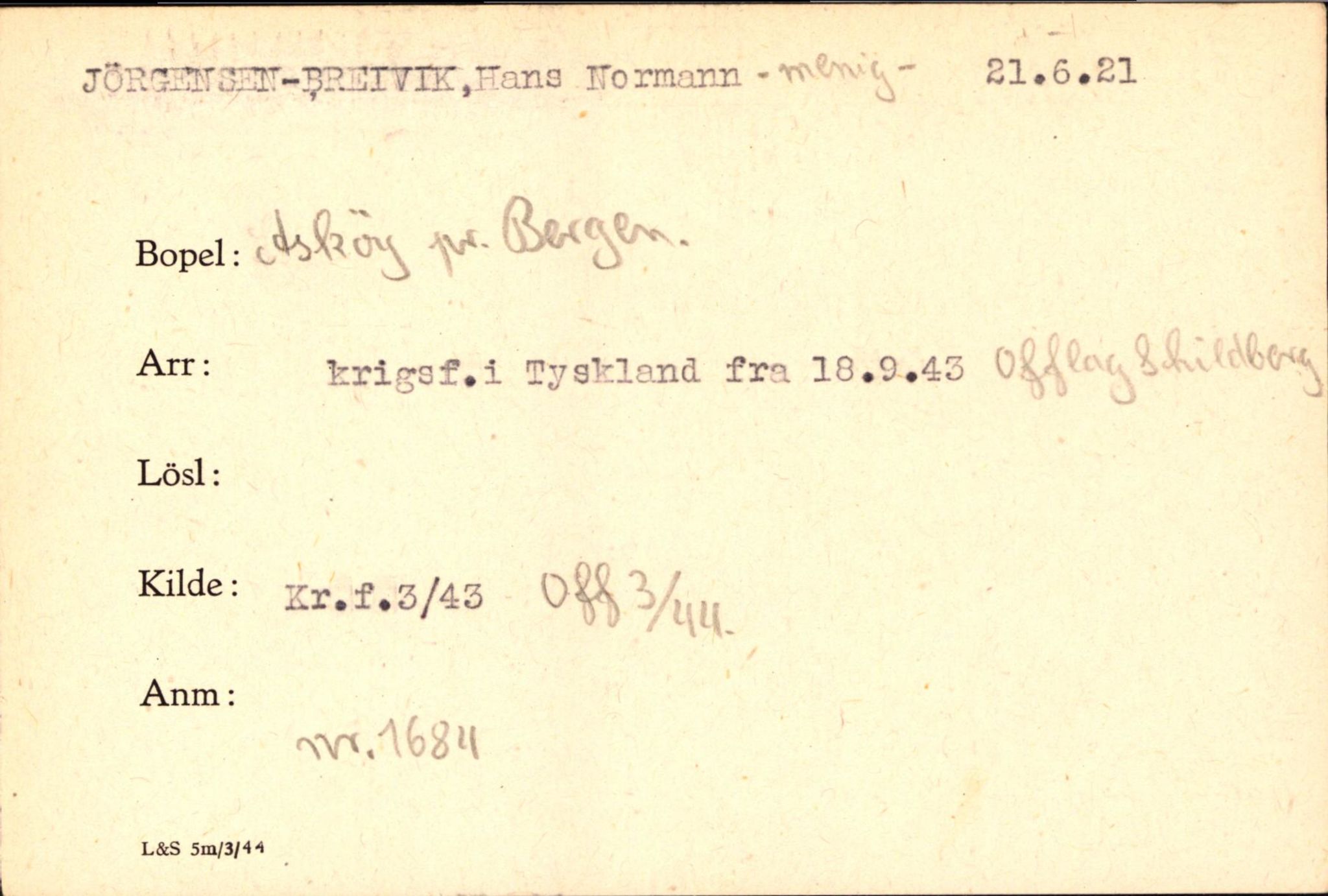 Forsvaret, Forsvarets krigshistoriske avdeling, AV/RA-RAFA-2017/Y/Yf/L0200: II-C-11-2102  -  Norske krigsfanger i Tyskland, 1940-1945, p. 544