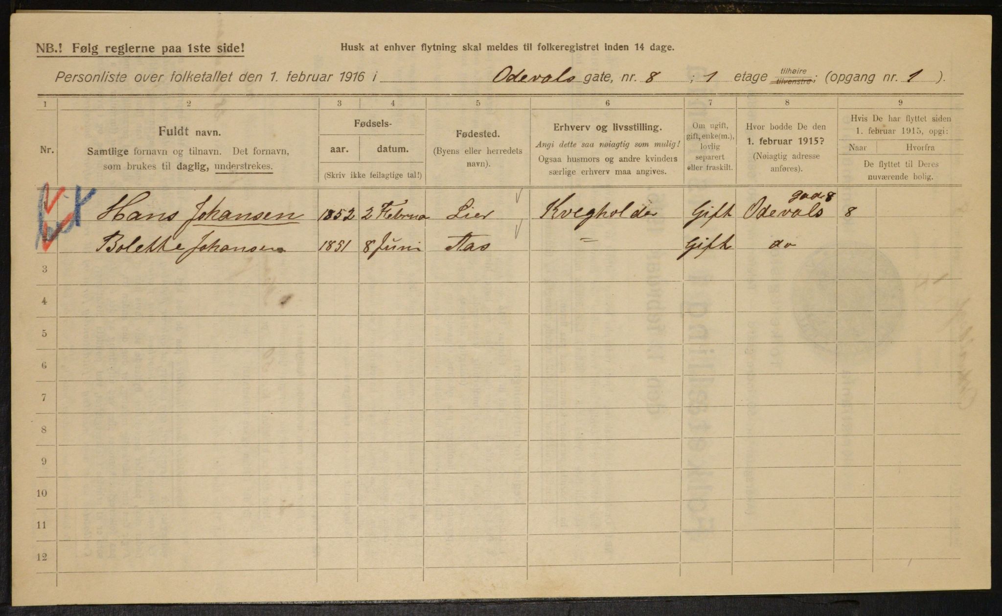 OBA, Municipal Census 1916 for Kristiania, 1916, p. 76252