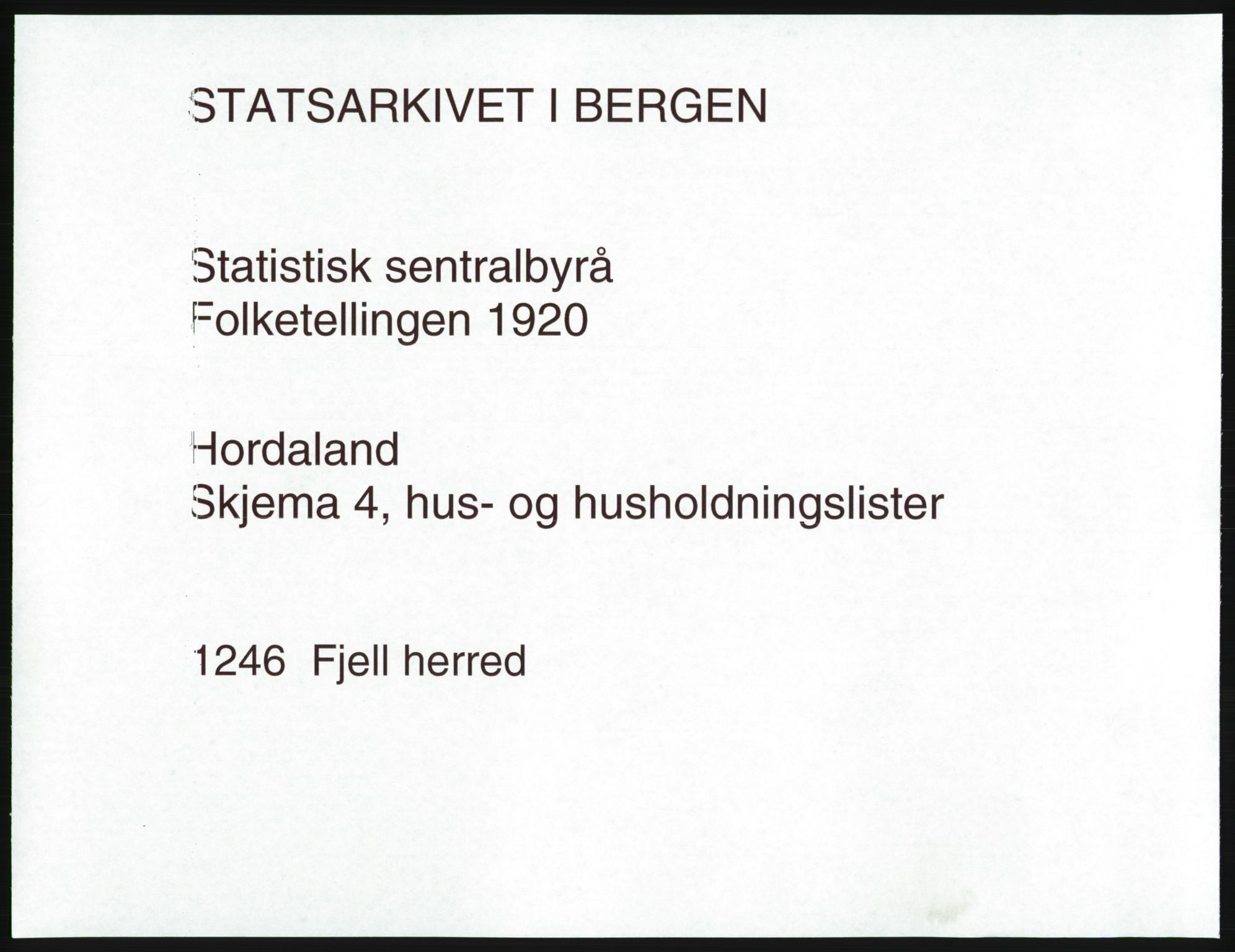 SAB, 1920 census for Fjell, 1920, p. 41