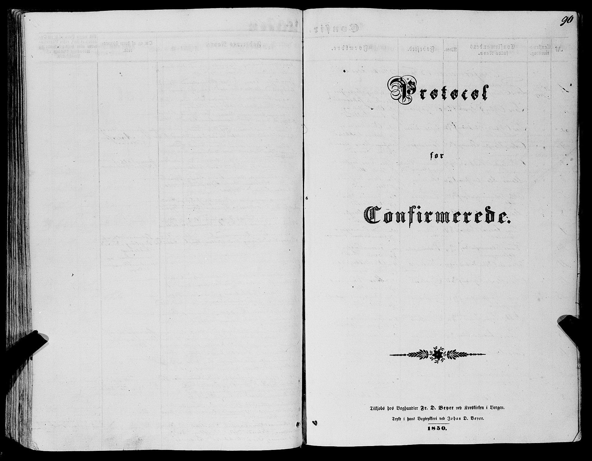 Fana Sokneprestembete, SAB/A-75101/H/Haa/Haaa/L0011: Parish register (official) no. A 11, 1851-1862, p. 90