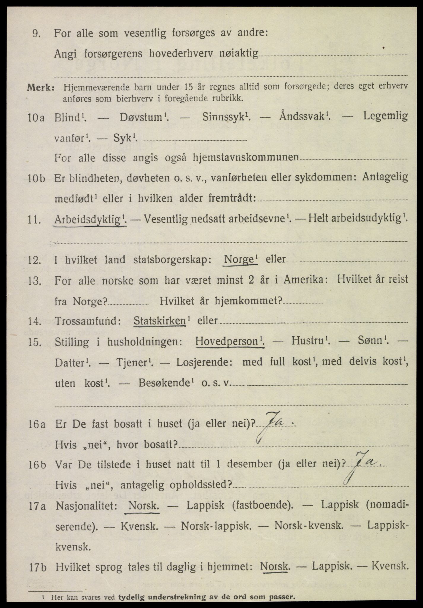 SAT, 1920 census for Lånke, 1920, p. 663