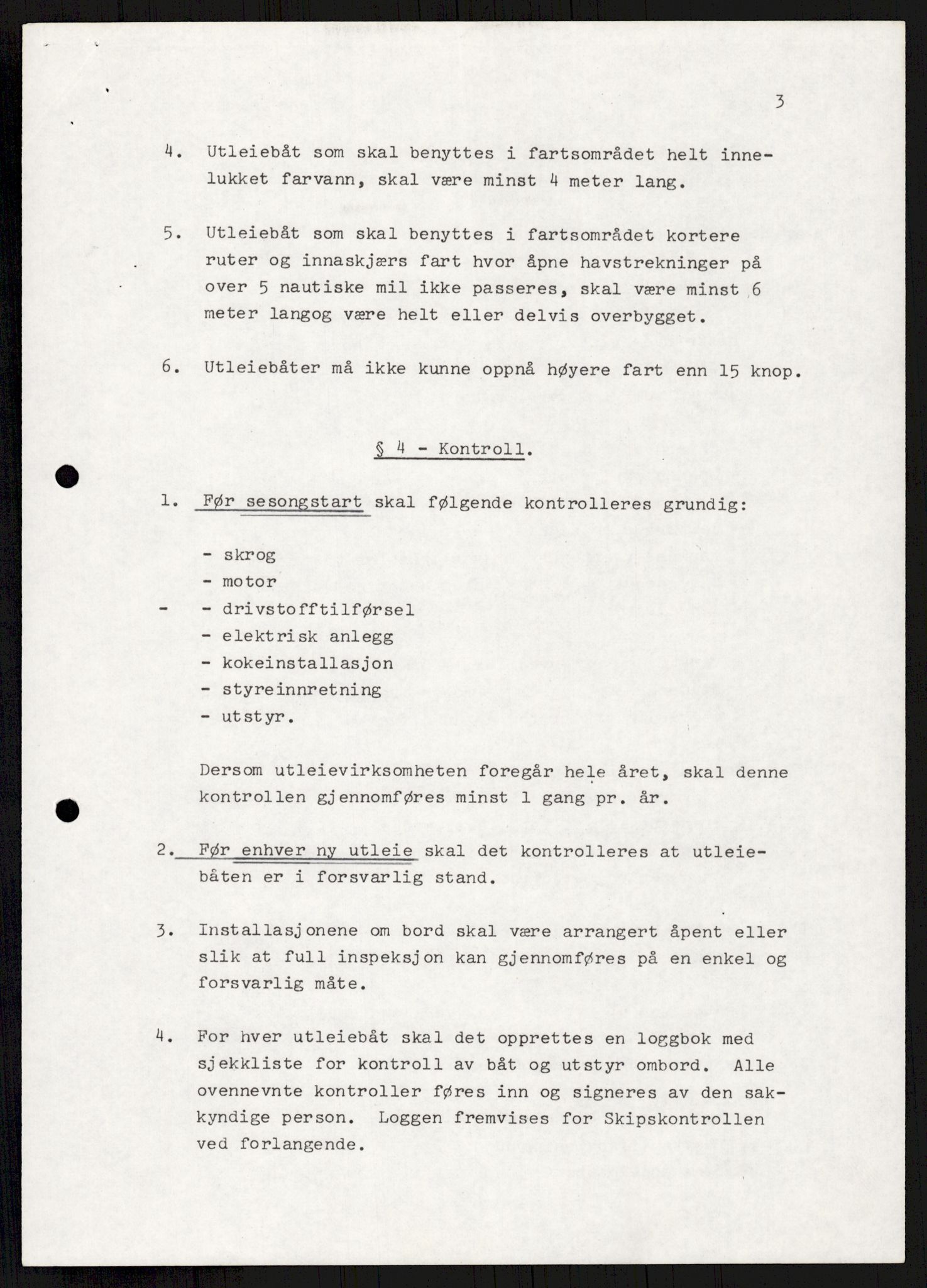 Sjøfartsdirektoratet med forløpere, generelt arkiv, AV/RA-S-1407/D/Du/Duc/L0641/0004: Skipskontrollen - Forskrifter    / Utleiebåter (2 mapper), 1977-1989, p. 30