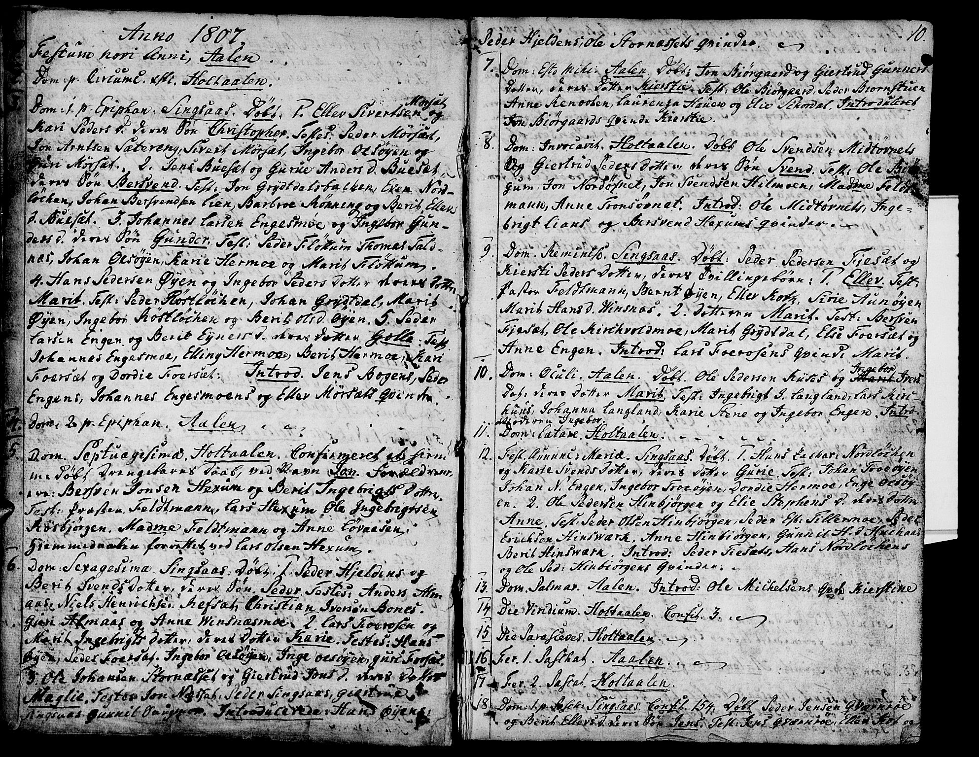 Ministerialprotokoller, klokkerbøker og fødselsregistre - Sør-Trøndelag, SAT/A-1456/685/L0953: Parish register (official) no. 685A02, 1805-1816, p. 10
