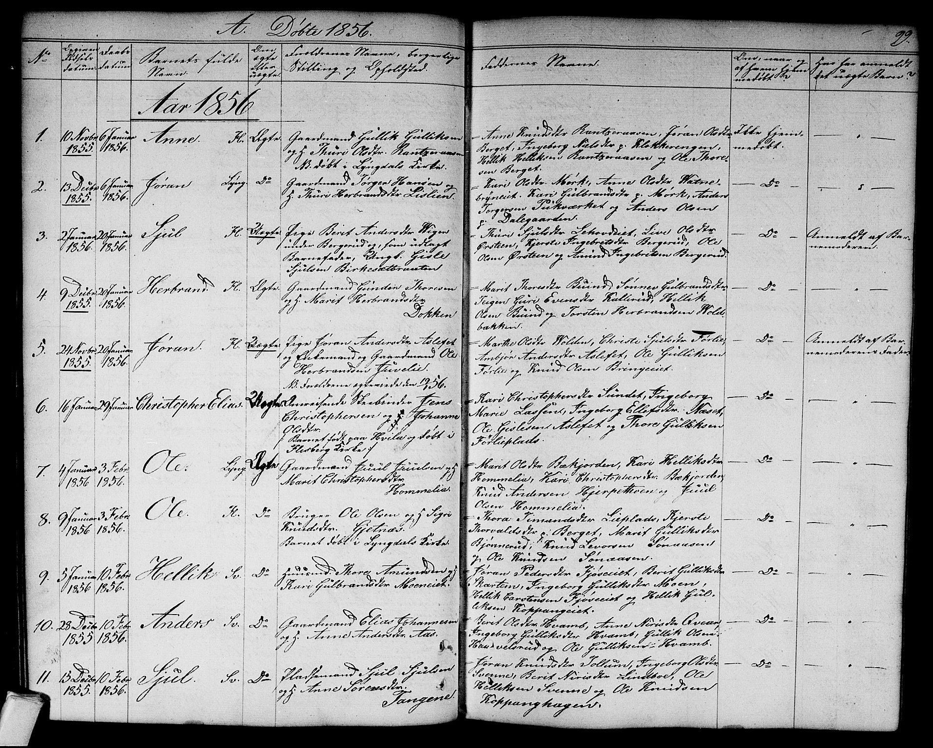Flesberg kirkebøker, SAKO/A-18/G/Ga/L0002: Parish register (copy) no. I 2, 1834-1860, p. 99