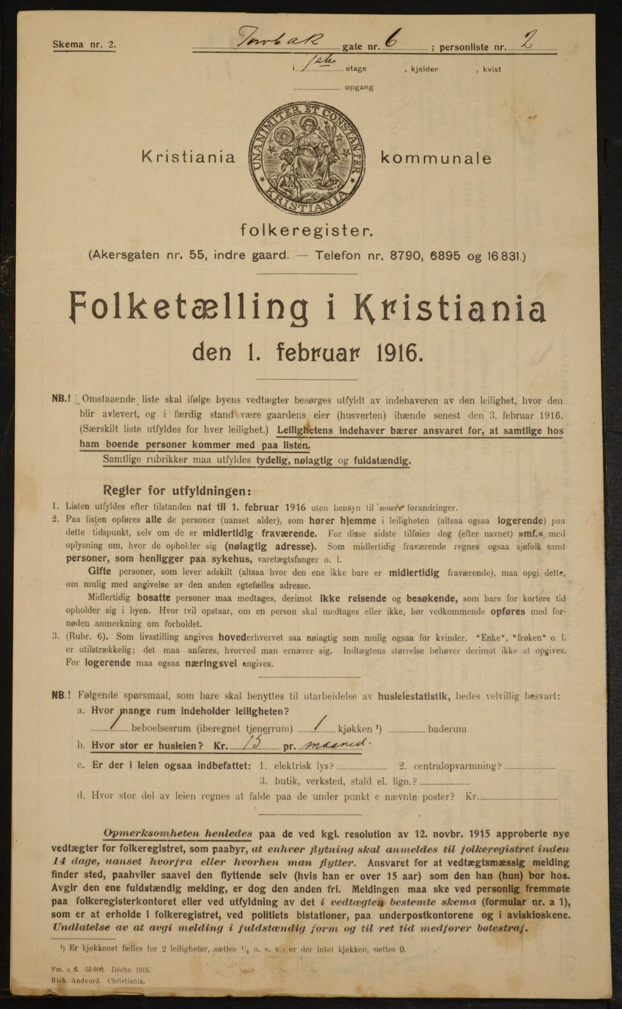 OBA, Municipal Census 1916 for Kristiania, 1916, p. 118342